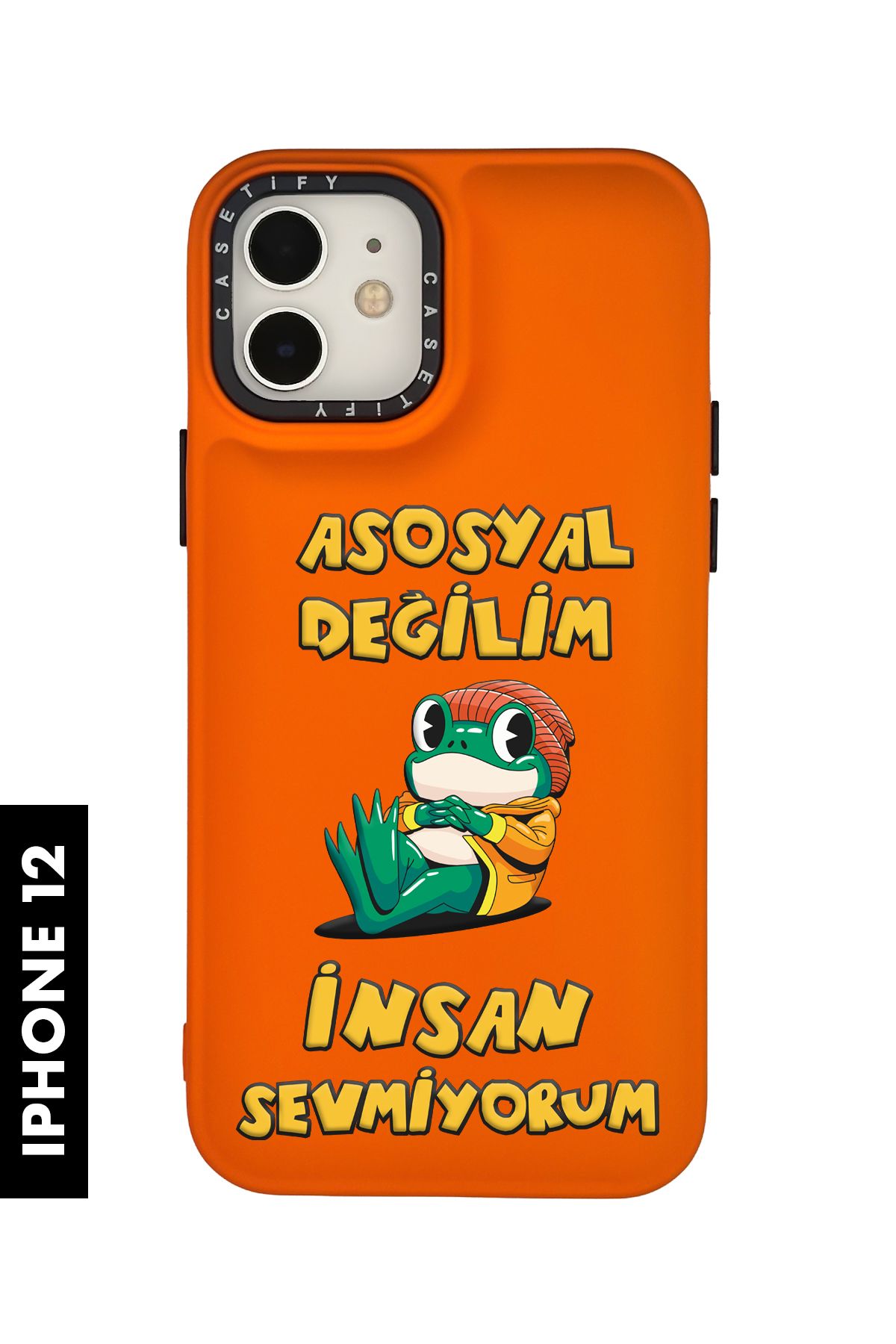 mooodcase iPhone 12 / 12 Pro Uyumlu Asosyal Desenli Silikonlu Pillow Kılıf