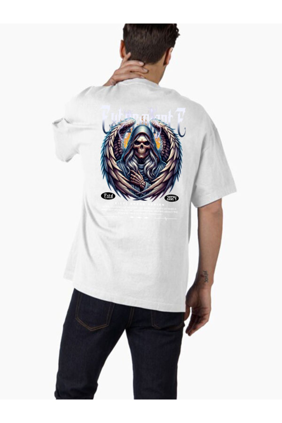 COMVİCHO Unisex streetwear124 Tasarım Baskılı Oversize T-Shirt