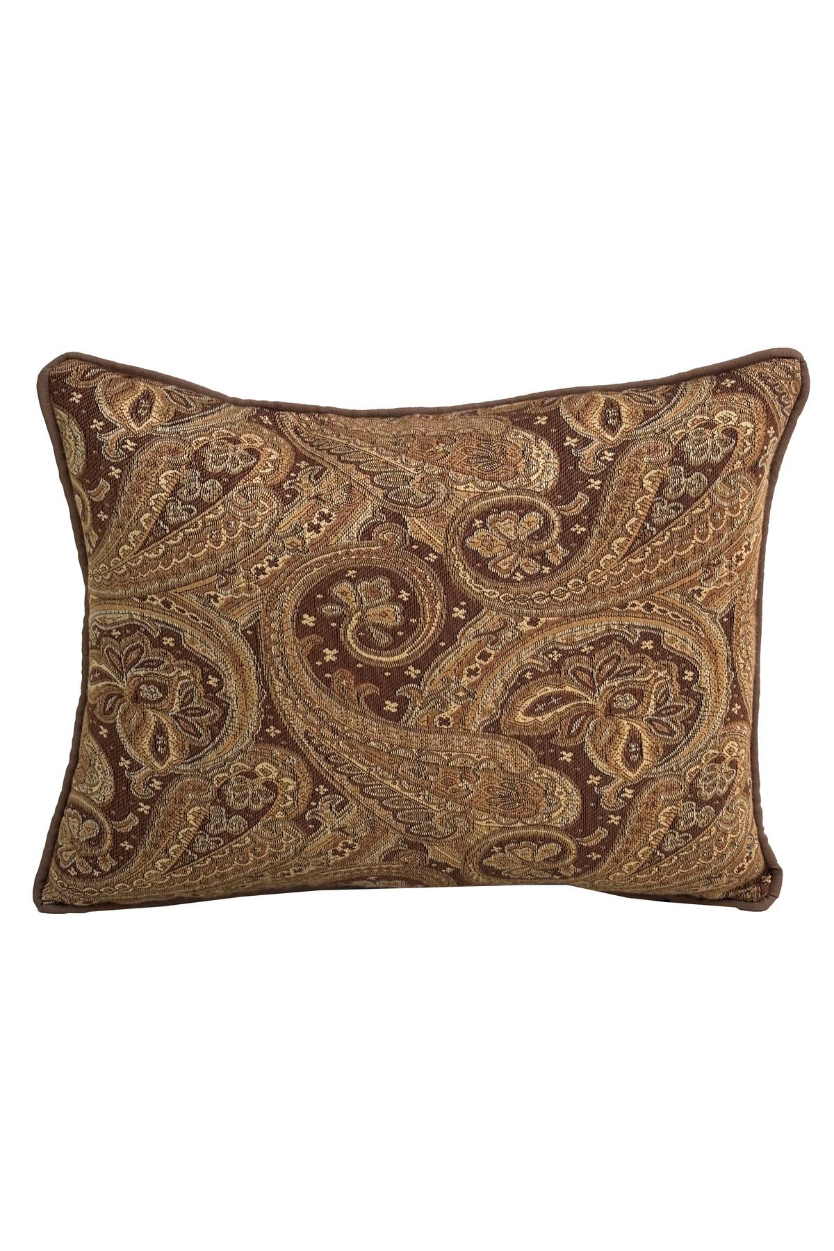 YASTIKMİNDER KOTON KAHVERENK ŞAL DESEN 43X33 cm KIRLENT YASTIK KILIFI