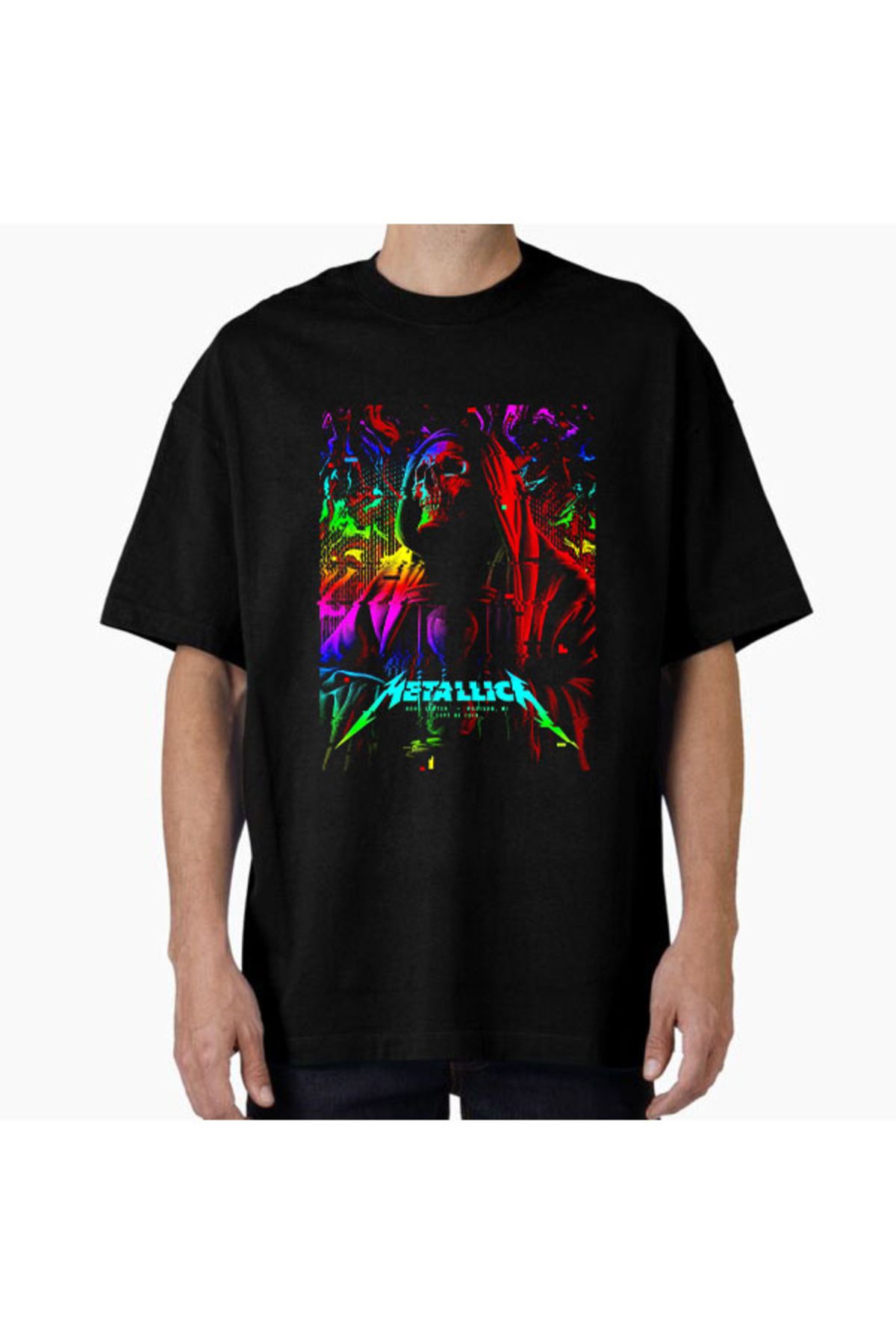 COMVİCHO Unisex METALLICA Tasarım Baskılı Oversize T-Shirt