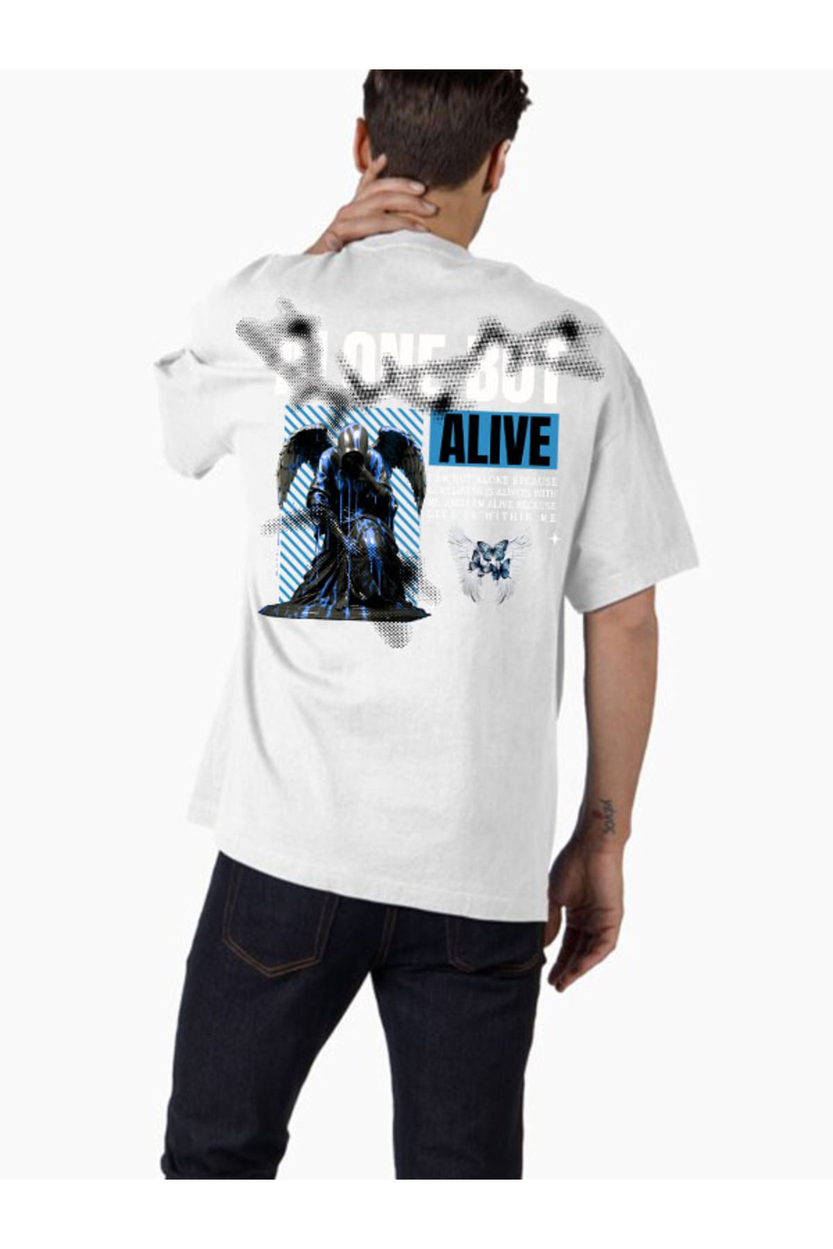 COMVİCHO Unisex streetwear51 Tasarım Baskılı Oversize T-Shirt