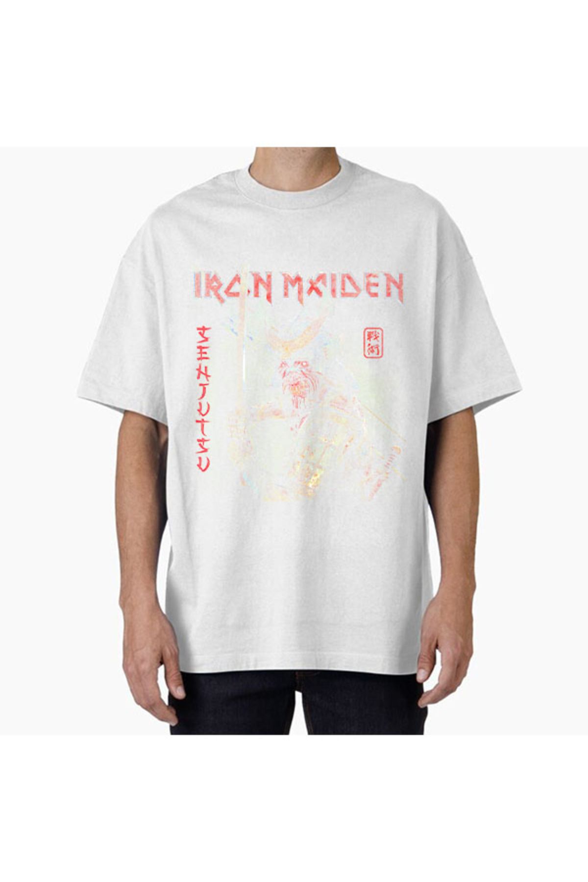 COMVİCHO Unisex maiden7 Tasarım Baskılı Oversize T-Shirt