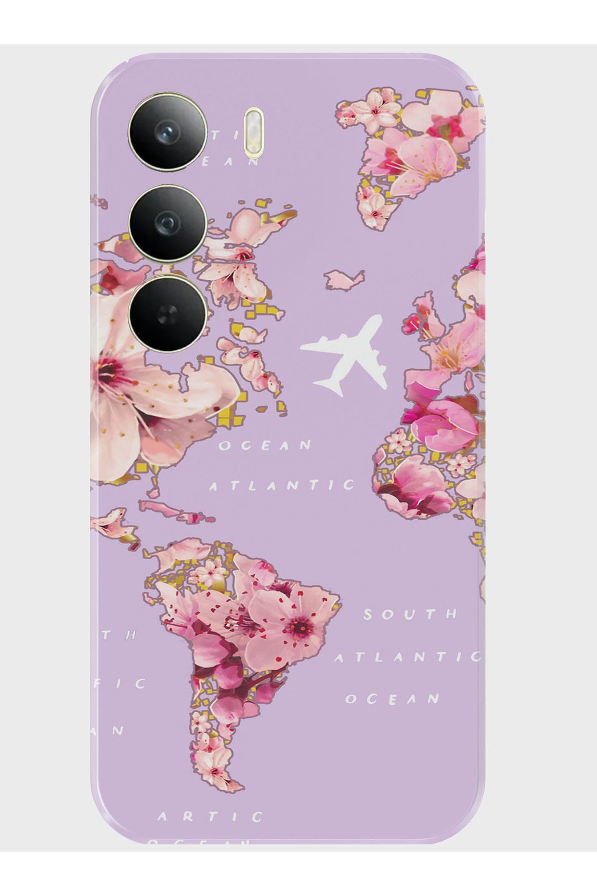 Activist Tecno Camon 40 4G Kılıf Kamera Korumalı Baskılı Silikon Kapak - purplemap