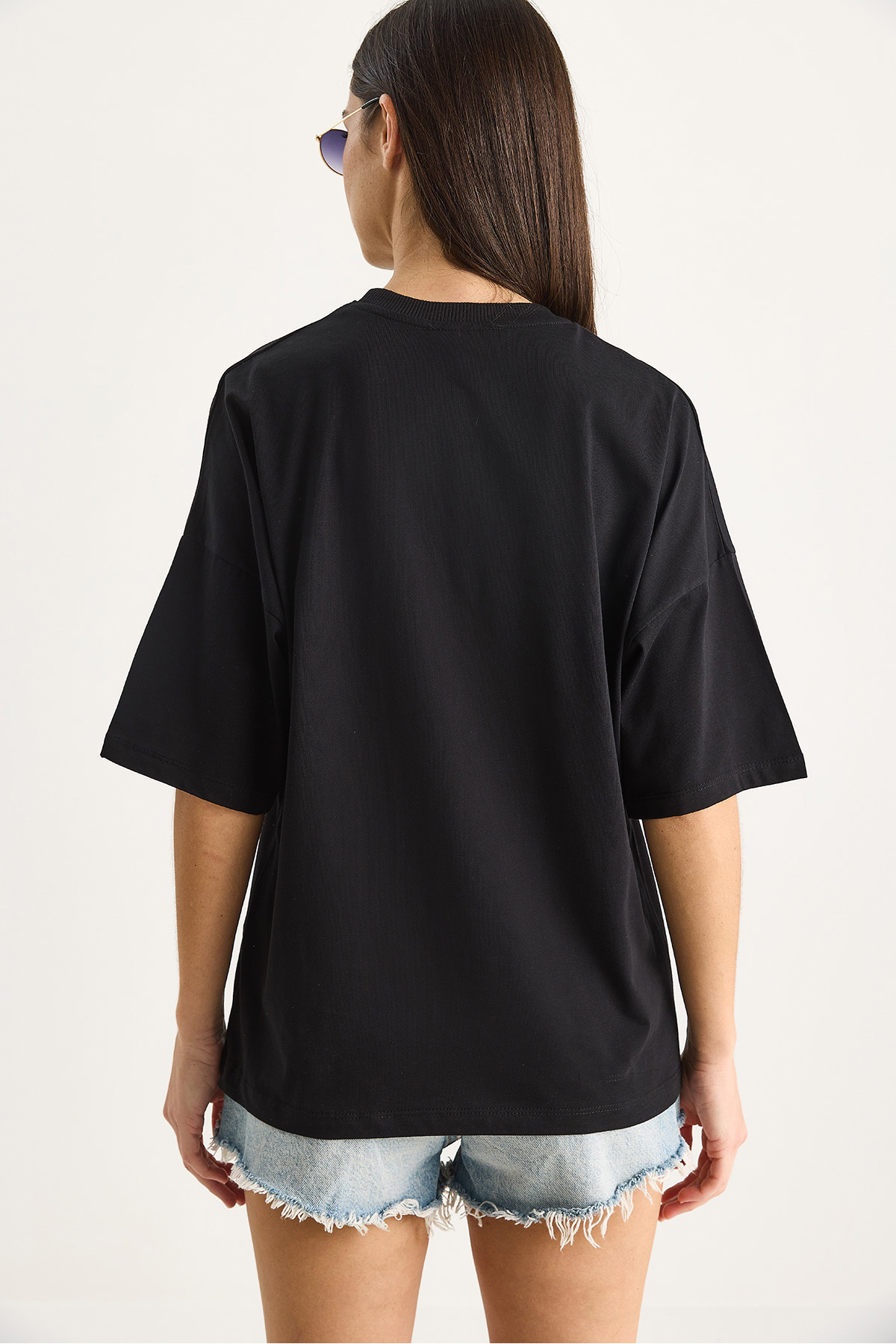 Bianco Lucci-Women's 100% Organic Cotton Oversize Basic T-Shirt 60602065 7