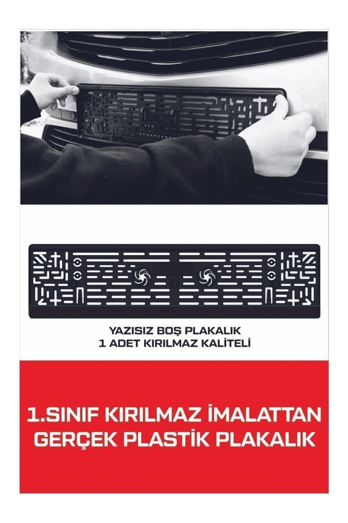 YAVAS OTO Tay Promosyon Plakalık Yazısız Siyah 1 Adet Kırılmaz Esnek Oto Plakalık