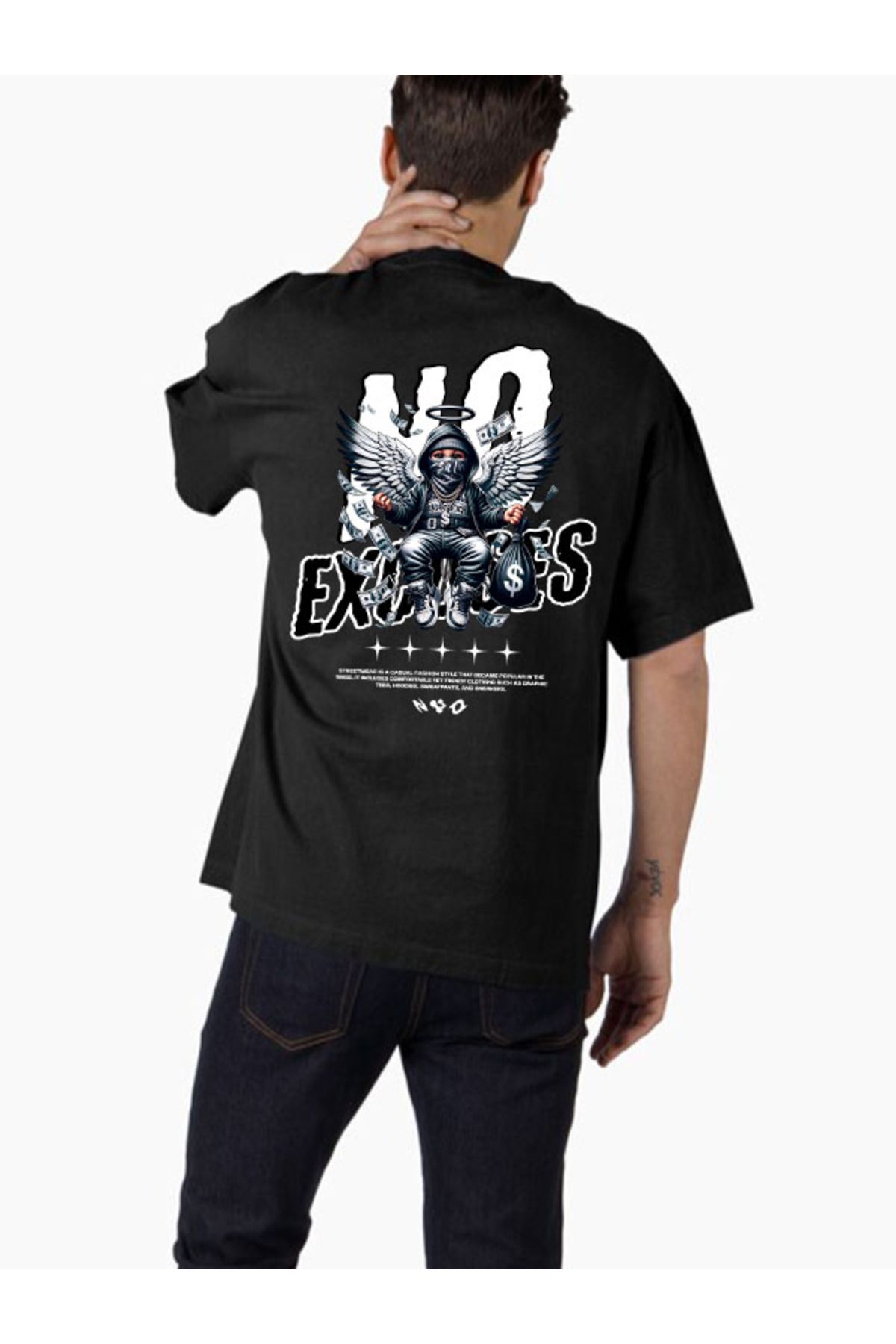 COMVİCHO Unisex streetwear105 Tasarım Baskılı Oversize T-Shirt
