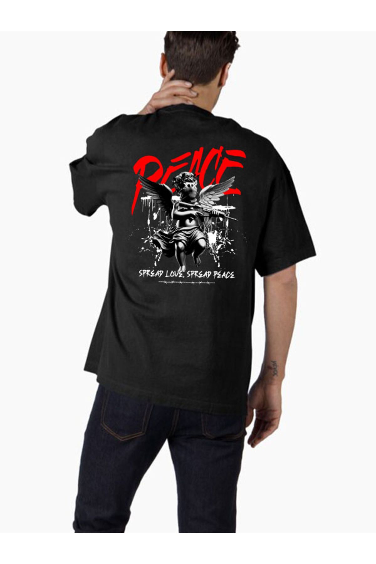 COMVİCHO Unisex streetwear68 Tasarım Baskılı Oversize T-Shirt