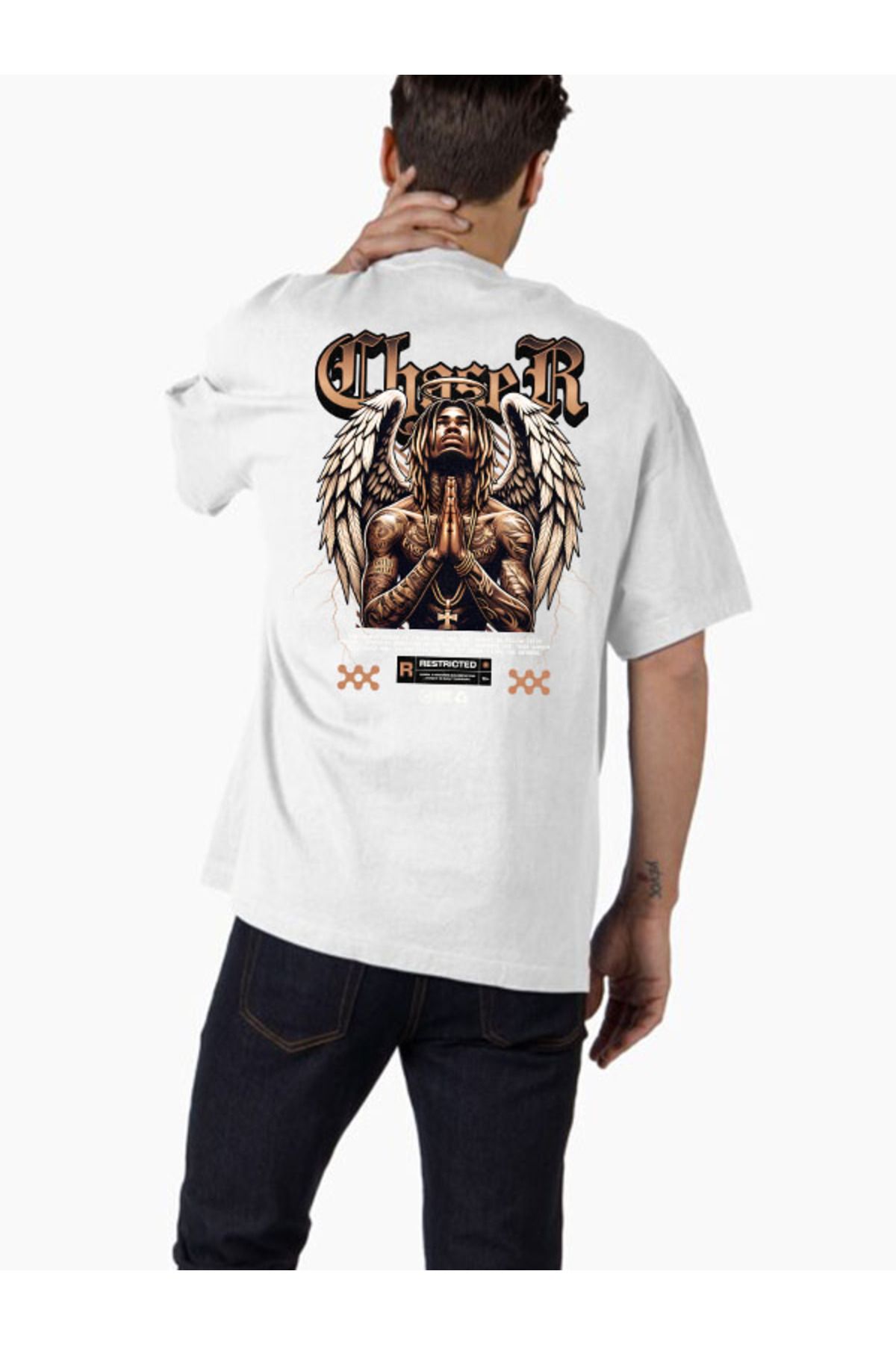 COMVİCHO Unisex streetwear145 Tasarım Baskılı Oversize T-Shirt