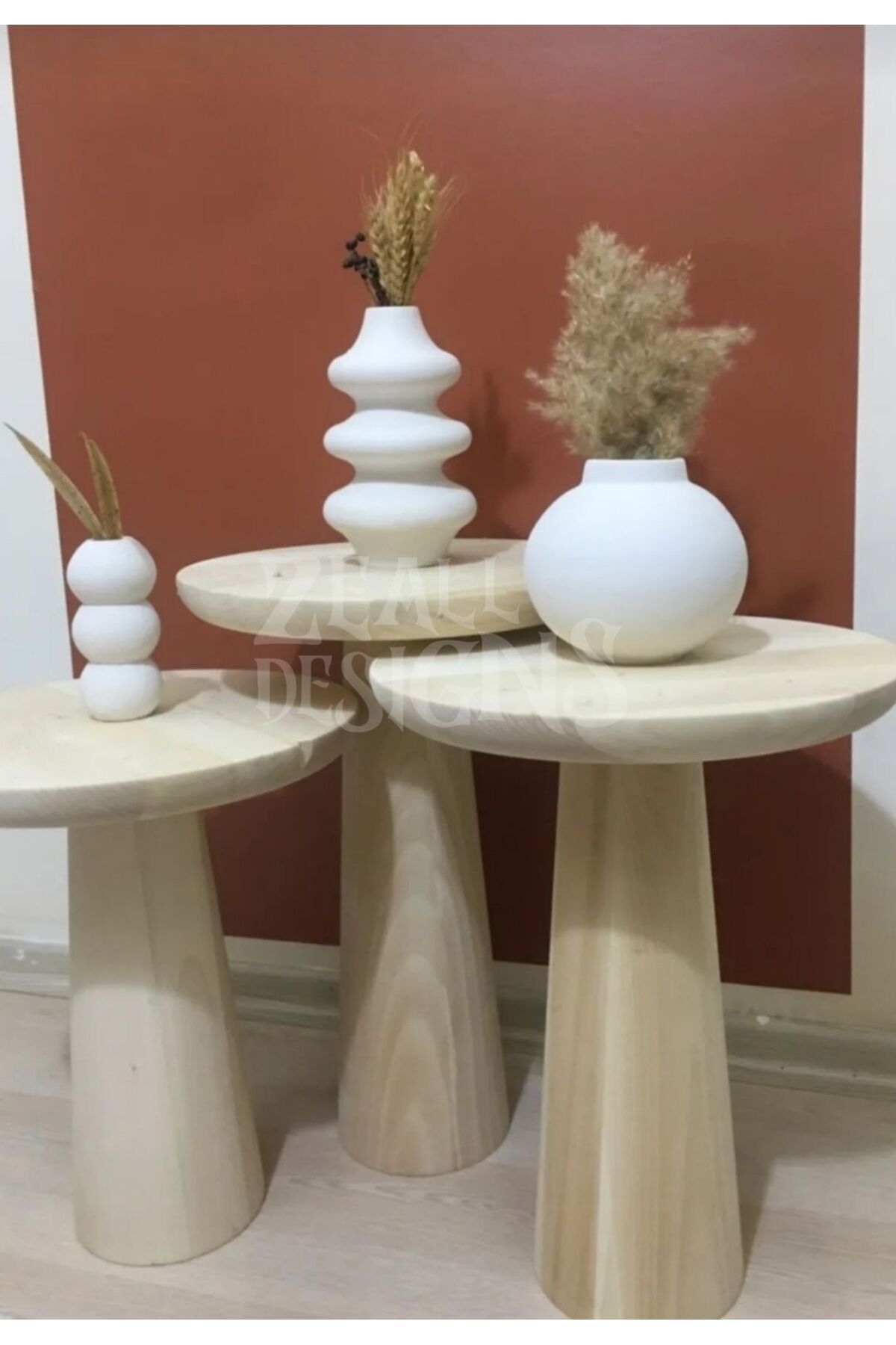 ZEALL DESIGNS Dekoratif İskandinav Seramik Konsept Twist-Topik-Bubble Vazo Seti