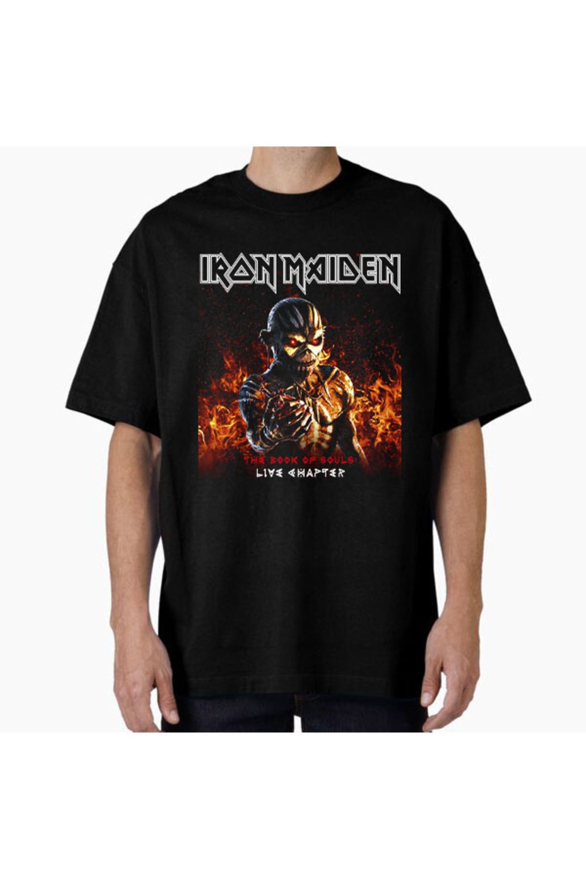COMVİCHO Unisex maiden6 Tasarım Baskılı Oversize T-Shirt
