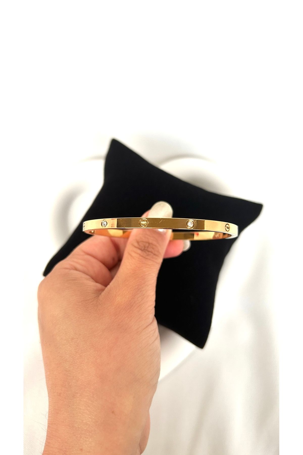 Alvora Accessories Gold Paslanmaz Çelik Şık Kelepçe Bilezik