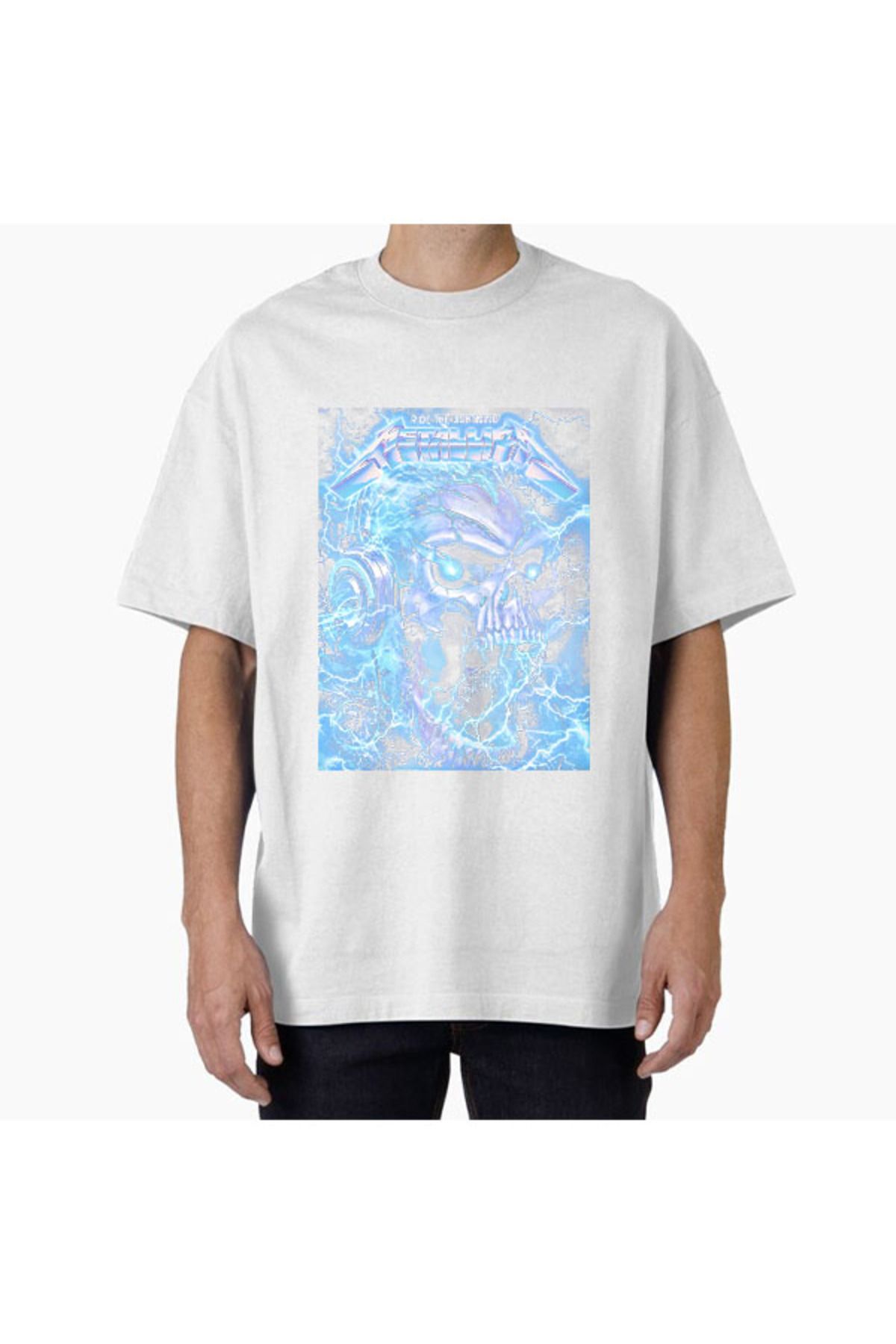 COMVİCHO Unisex Metallica13 Tasarım Baskılı Oversize T-Shirt