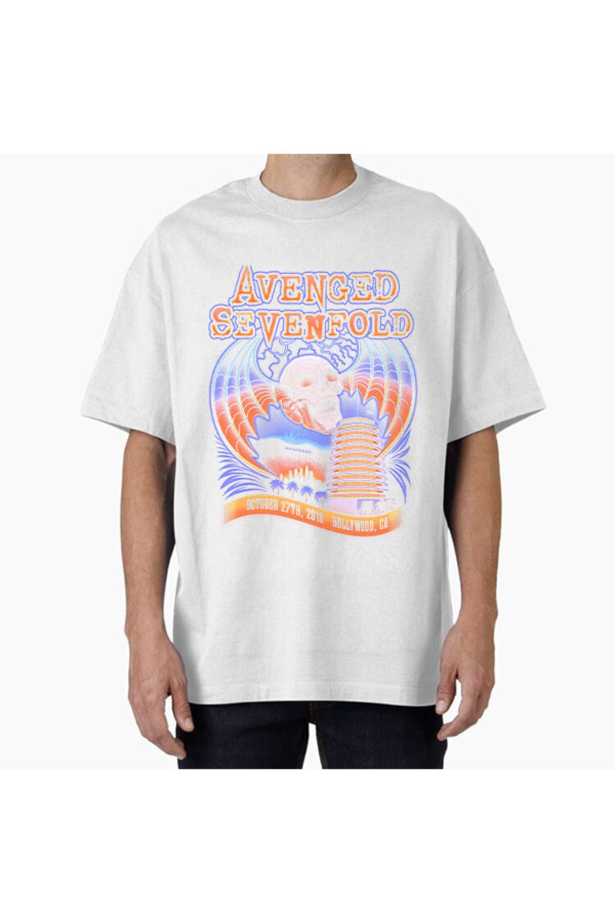 COMVİCHO Unisex avenget5 Tasarım Baskılı Oversize T-Shirt