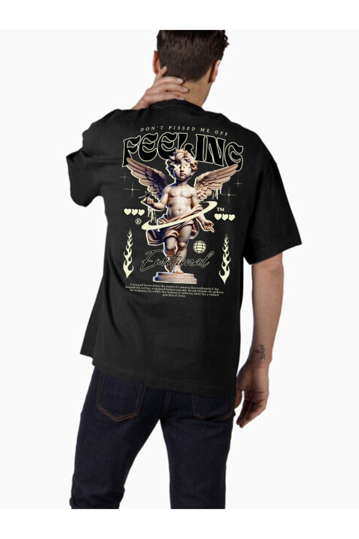 COMVİCHO Unisex streetwear44 Tasarım Baskılı Oversize T-Shirt