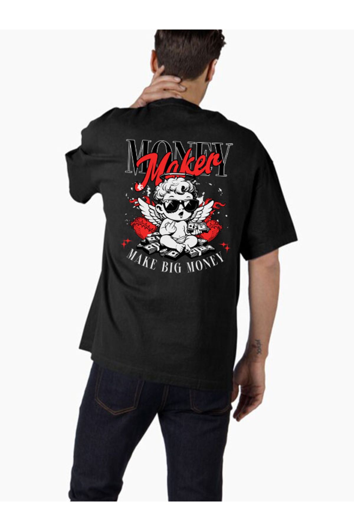 COMVİCHO Unisex streetwear71 Tasarım Baskılı Oversize T-Shirt