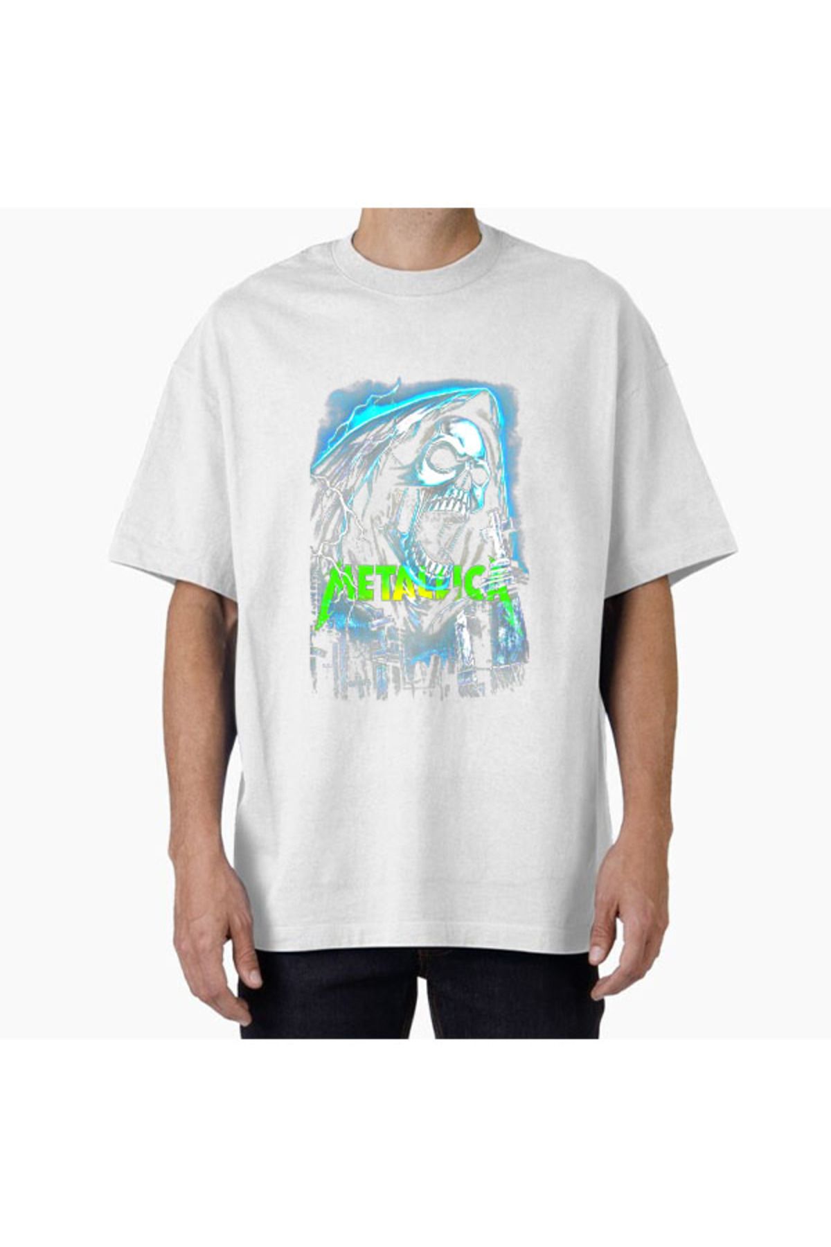 COMVİCHO Unisex Metallica30 Tasarım Baskılı Oversize T-Shirt