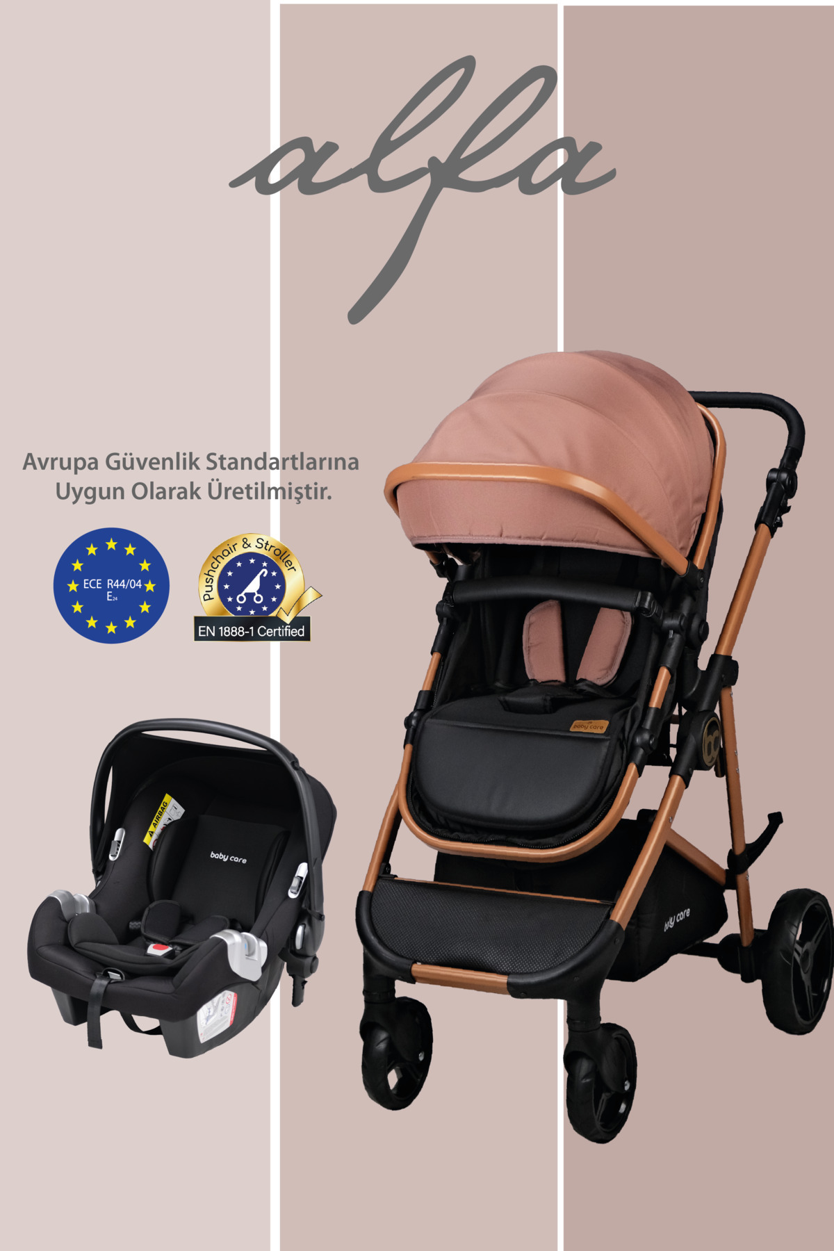 Baby Care Alfa Travel Sistem Bebek Arabası (MOCHA)