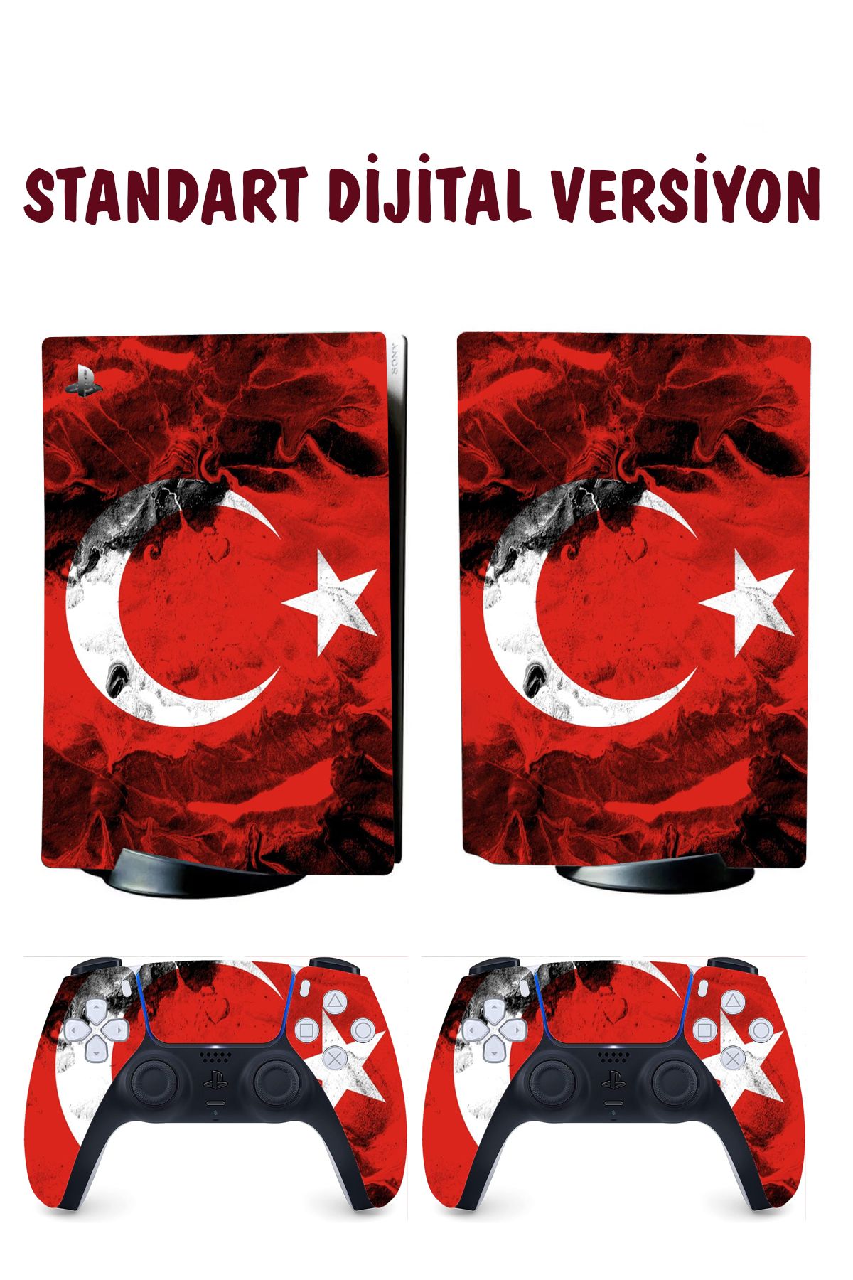 KT Decor Türk Bayrağı Playstation 5 Full Sticker Kaplama Seti