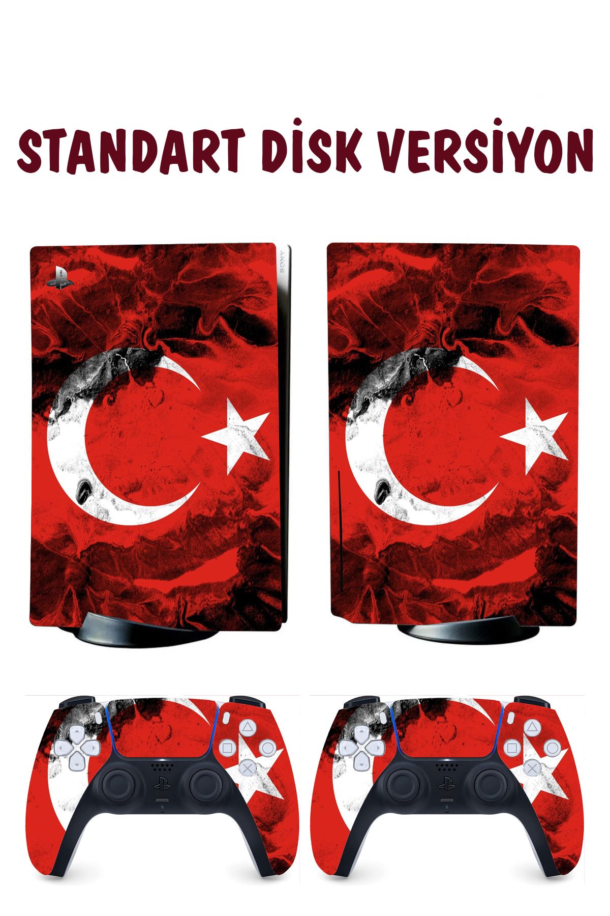 KT Decor Türk Bayrağı Playstation 5 Full Sticker Kaplama Seti