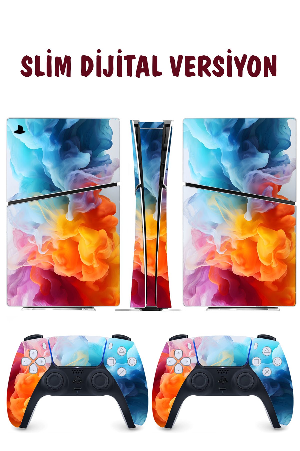 KT Decor Renkli Dumanlar Playstation 5 Full Sticker Kaplama Seti