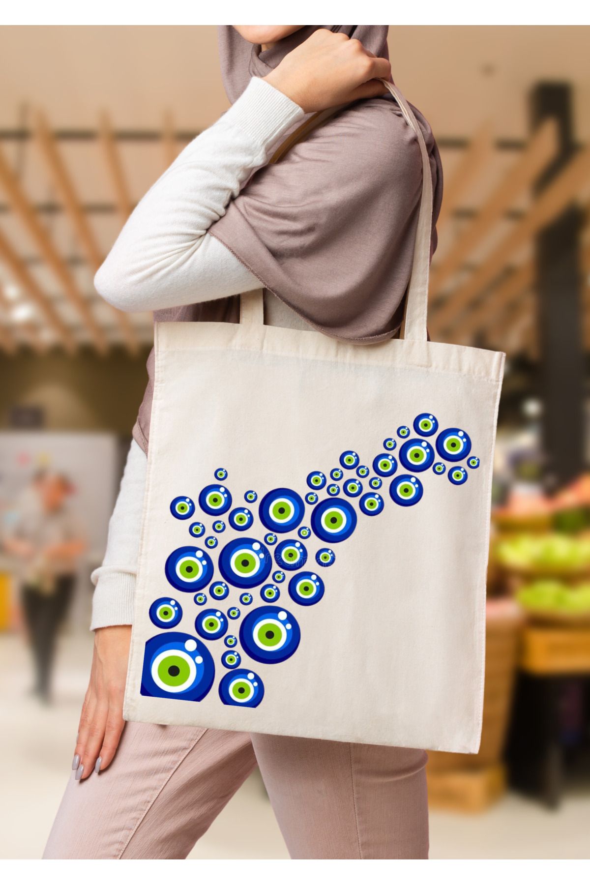 WHB 35x40 -Tote Bag, Grocery or School Bag, Reusable & Foldable .Bez Çanta, pazar Çantası, Kitap Çantası