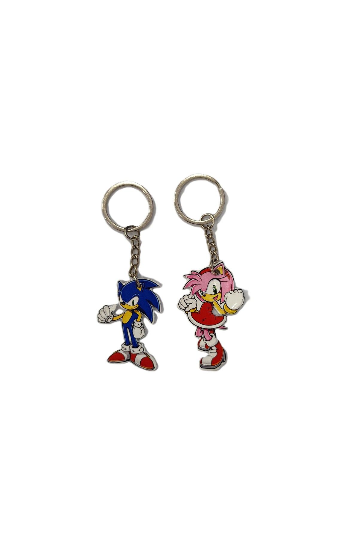 ada çanta kırtasiye karakter figürlü metal anahtarlık (sonic/Amy Rose) (Toplam 2 adet)