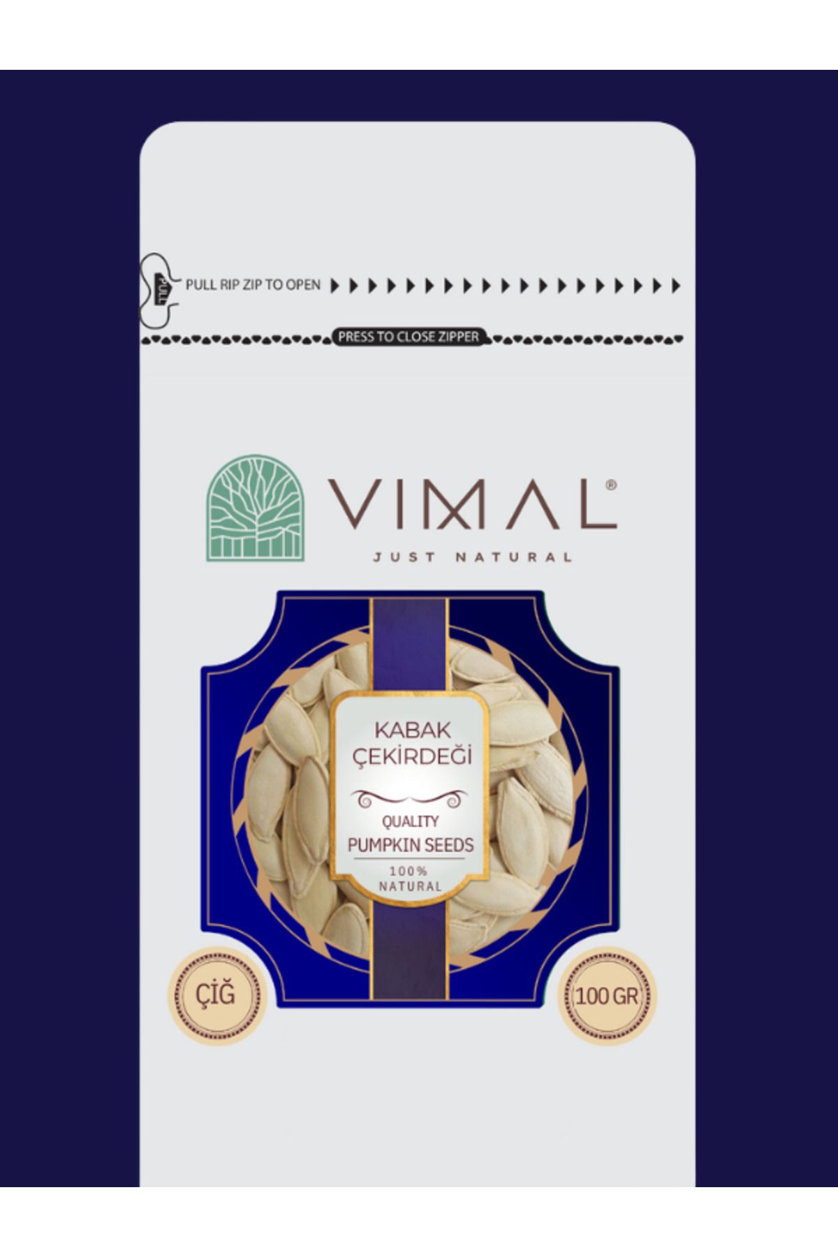 VIMAL Çiğ Kabak Çekirdeği Topak Tip 100 gr – Kavrulmamış Nevşehir Yöresel, Doğal ve Katkısız