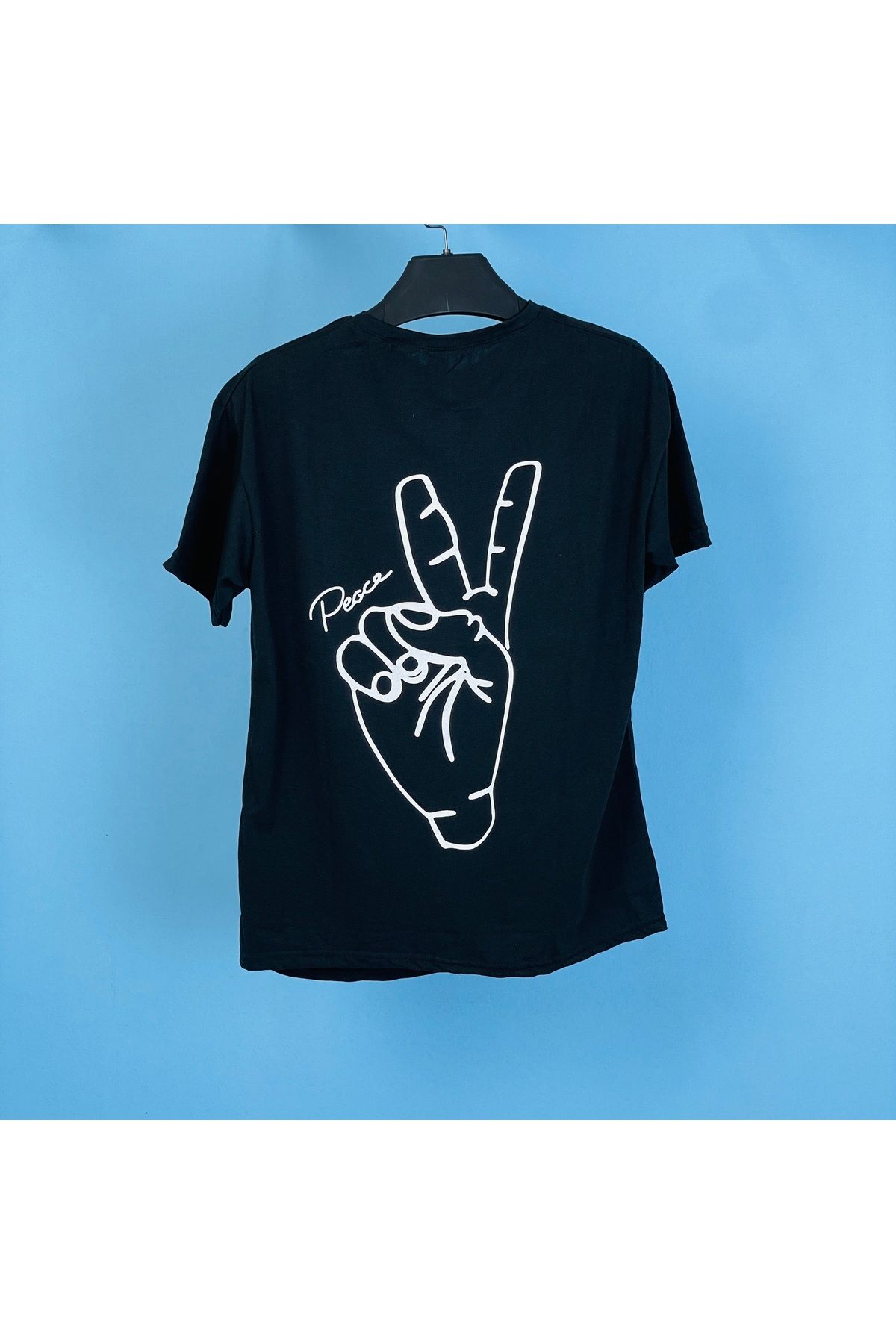 eg38 Tmb Peace Oversize Tişört Siyah