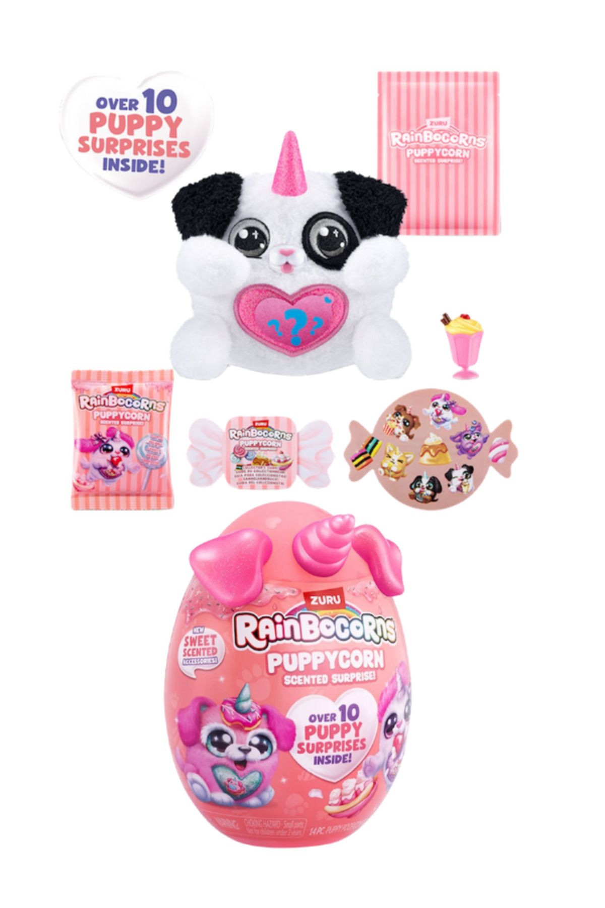 Muhcu Home Çocuklar İçin Puppycorn Kokulu Sürpriz Yumurta 10 Süprise Hediye Paketi