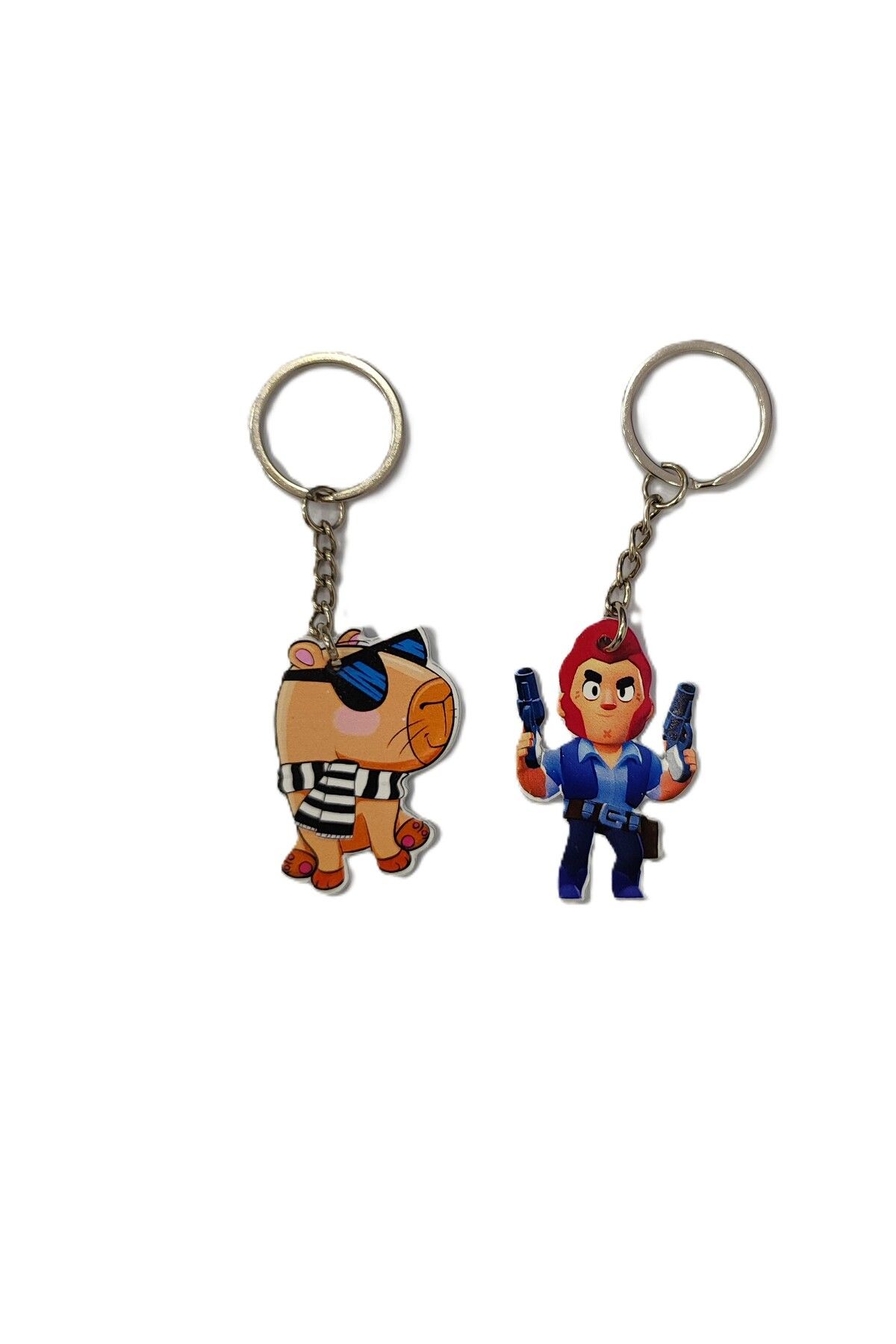 ada çanta kırtasiye karakter figürlü metal anahtarlık (capybara/Brawlstars) (Toplam 2 adet)