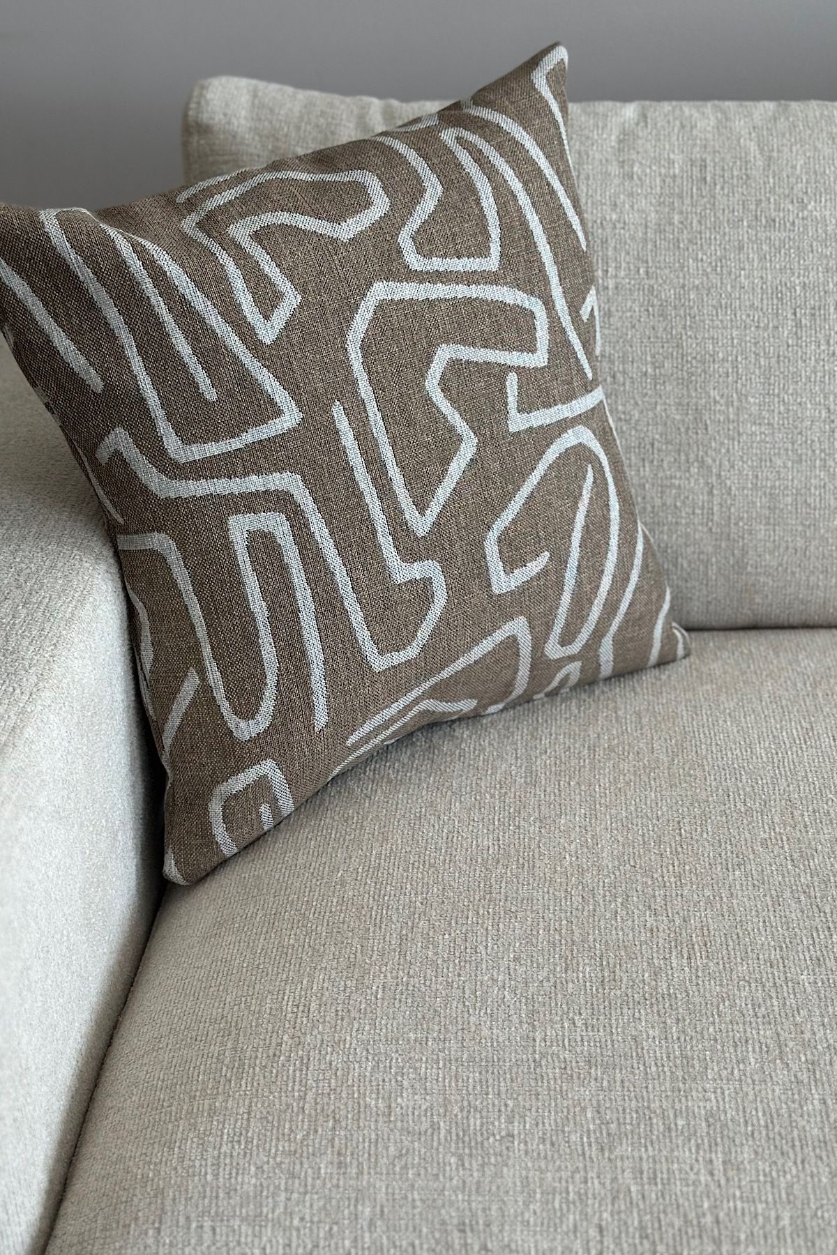 yucelique Novon Home Minimalist Tasarım Cool Touch Keten Doku Premium Kırlent Kılıfı 45*45 cm