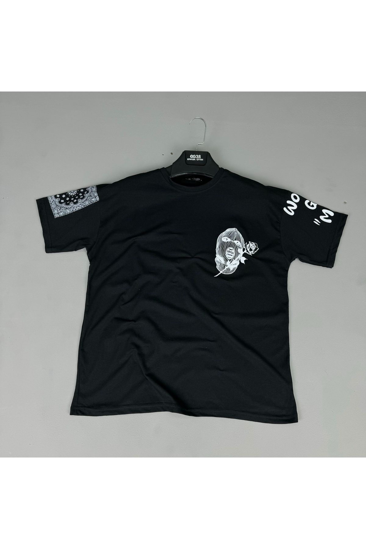 eg38 Tmb Maske Oversize Tişört Siyah