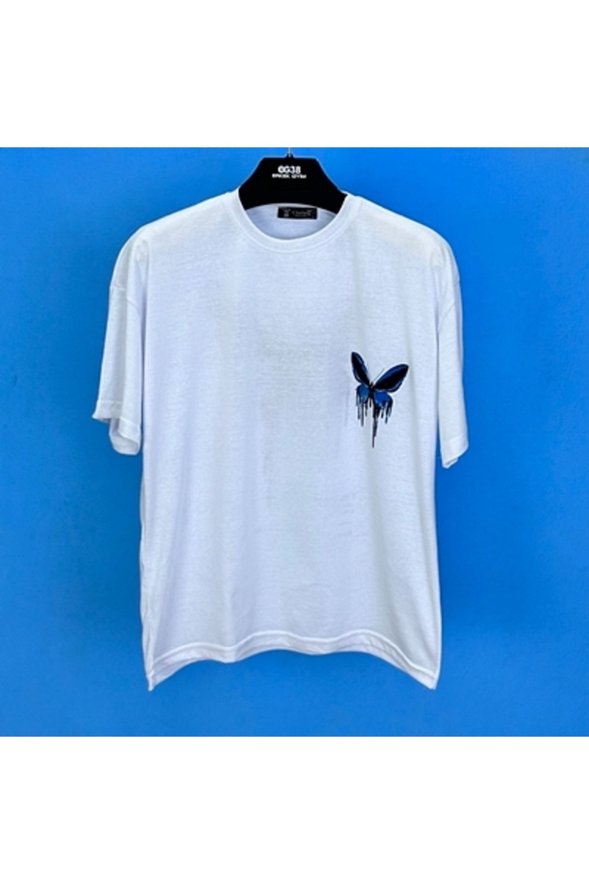 eg38 Tmb Kelebek Oversize Tşört Beyaz