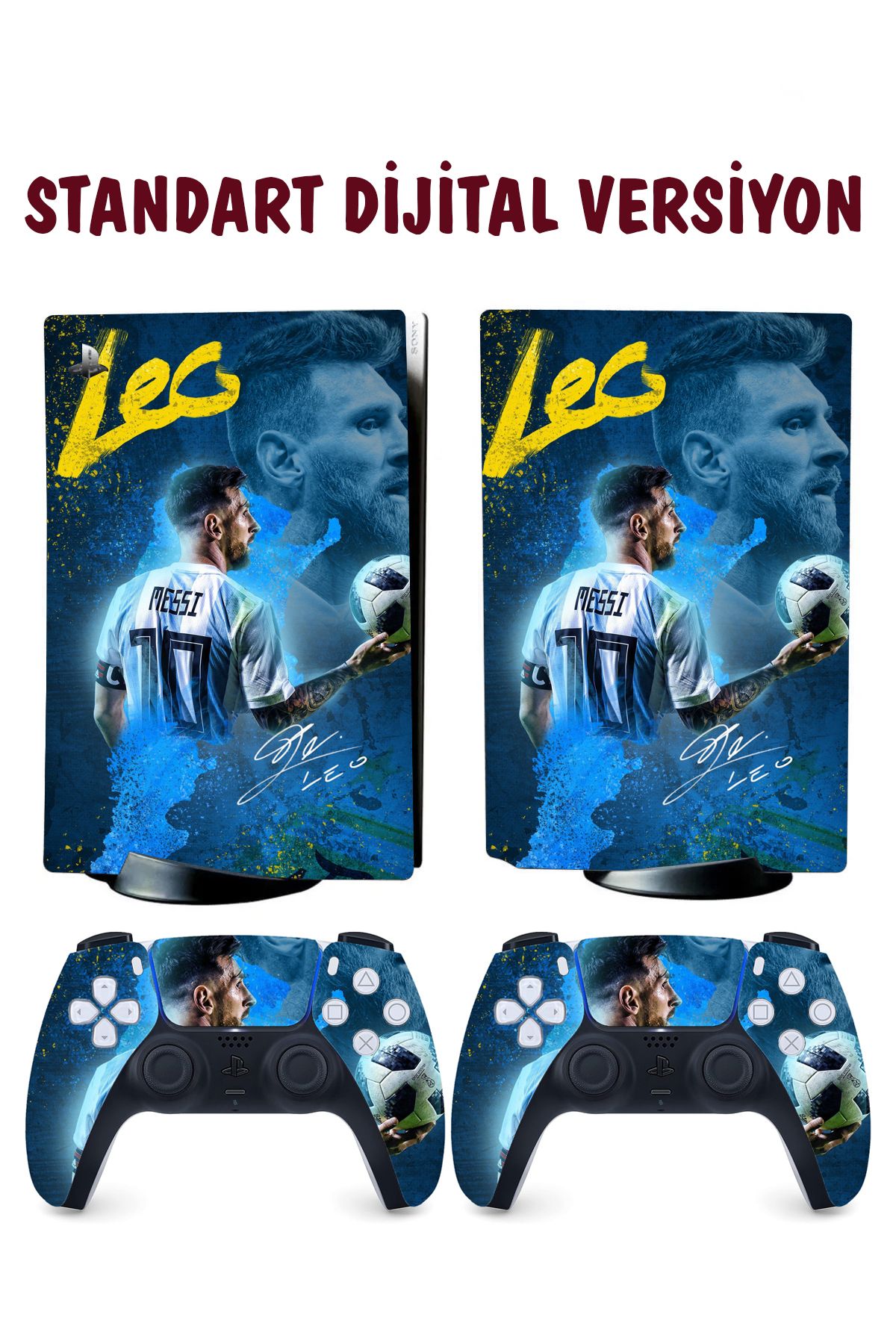 KT Decor Leo Messi Playstation 5 Full Sticker Kaplama Seti