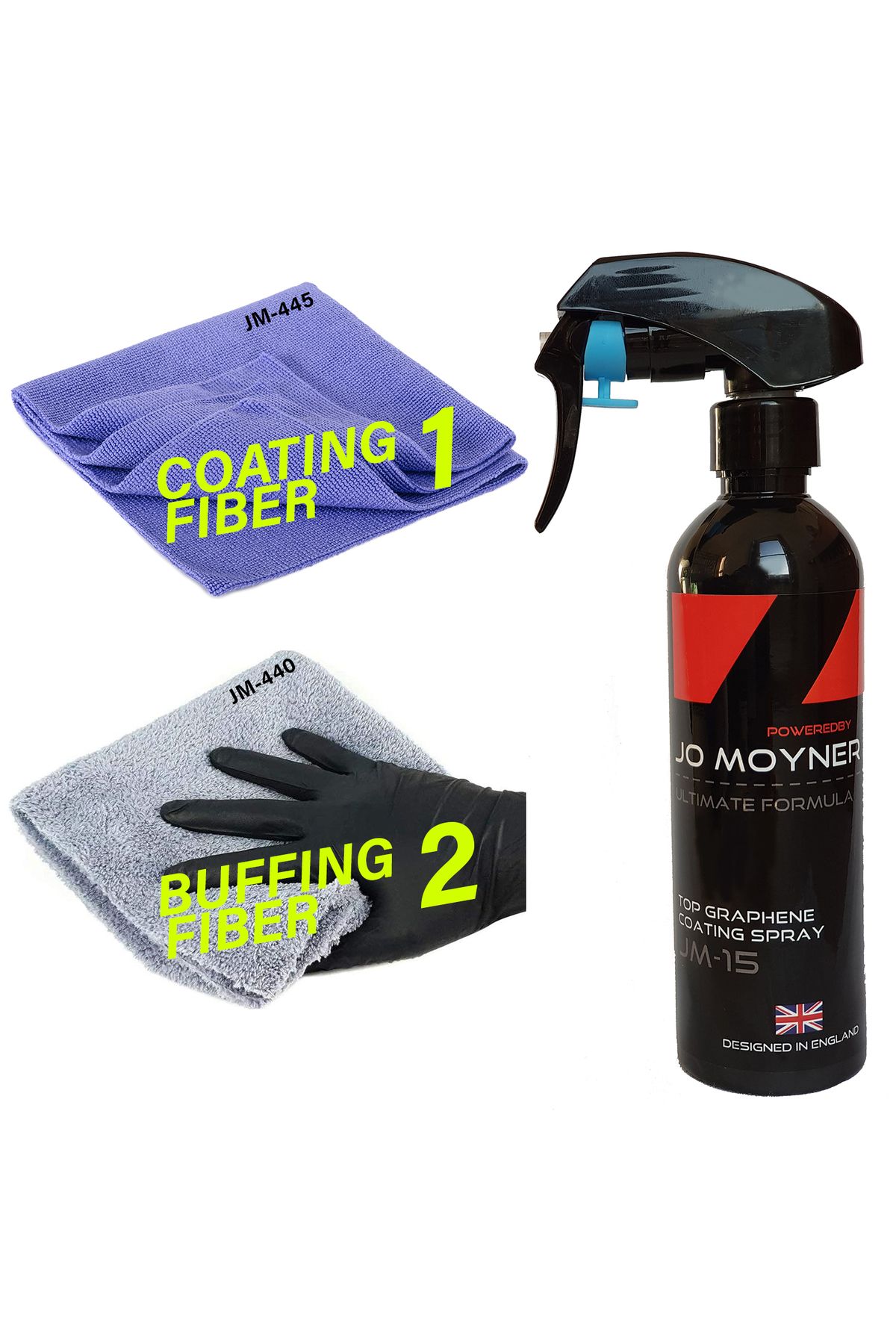 Jo Moyner Grafen Bazlı Nano Seramik Kaplama Sprey 250ML + Premium Mikrofiber Havlular Set Kore