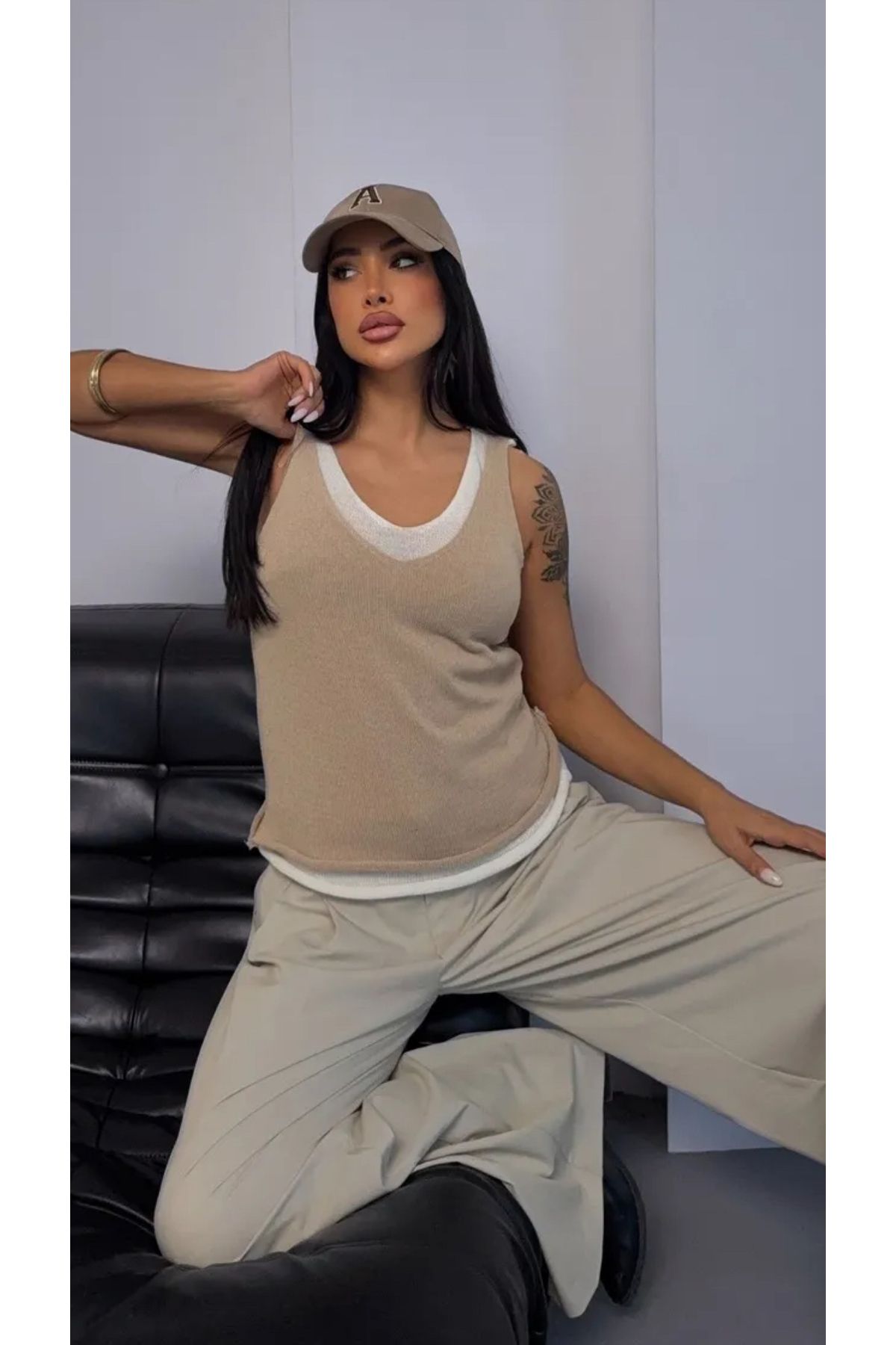 Noi Belis İki Parça V Yaka Askılı İnce Yazlık Bluz SS25BZ0015