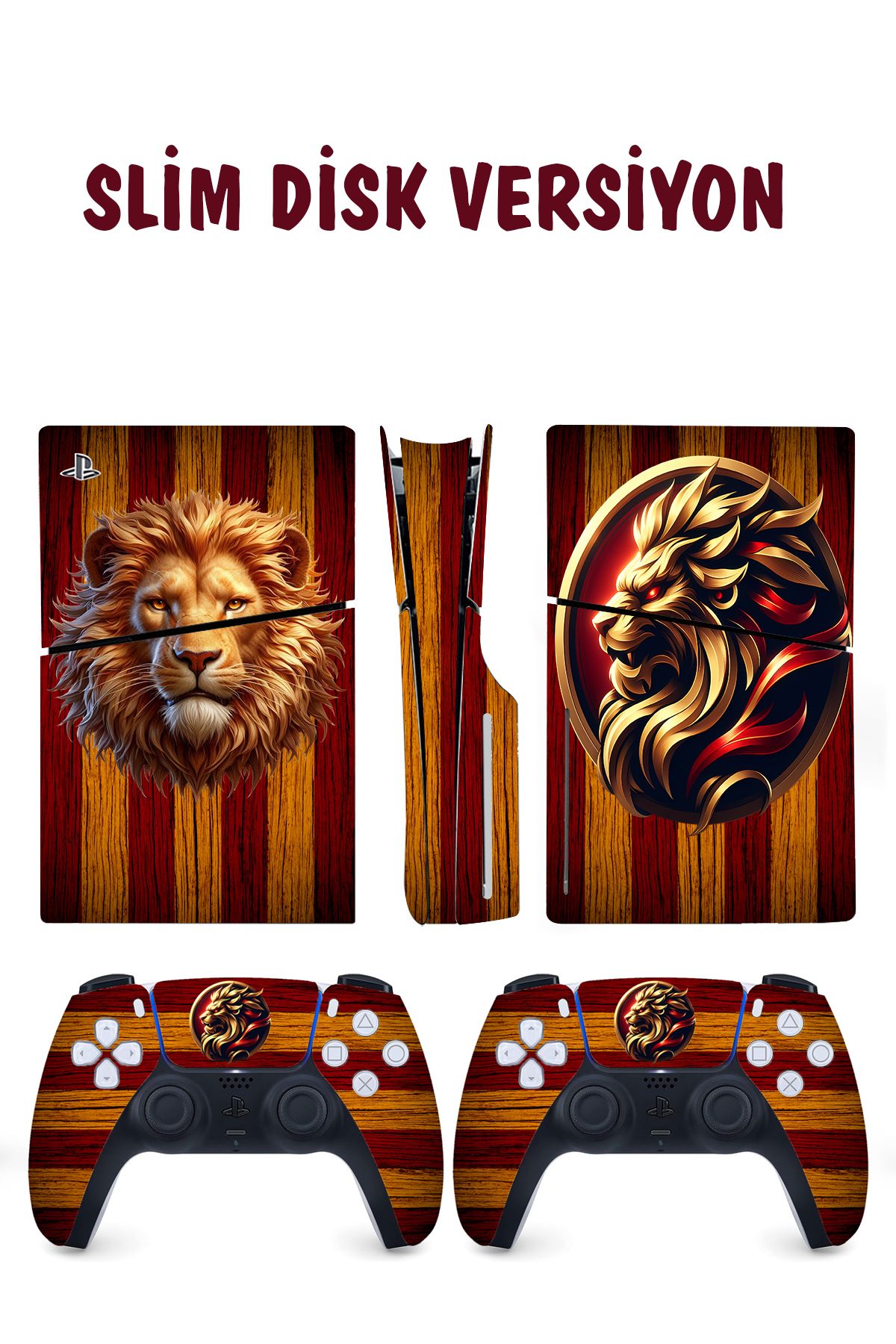 KT Decor Sarı Kırmızı Aslan Playstation 5 Full Sticker Kaplama Seti
