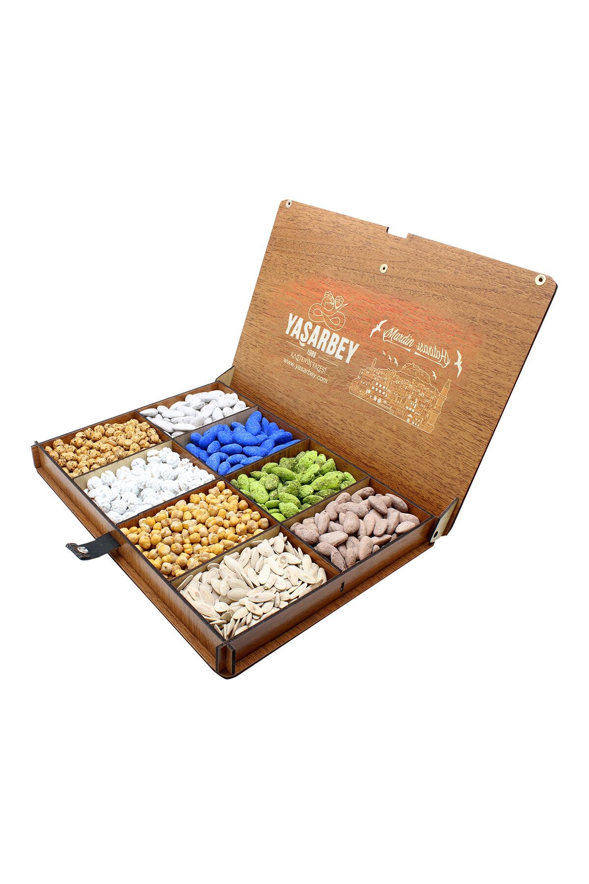 Yaşarbey MARDİN HATIRASI ŞEKERLEME-KURUYEMİŞ  3 KG [EKONOMİK SET]-( AHŞAP KUTU)