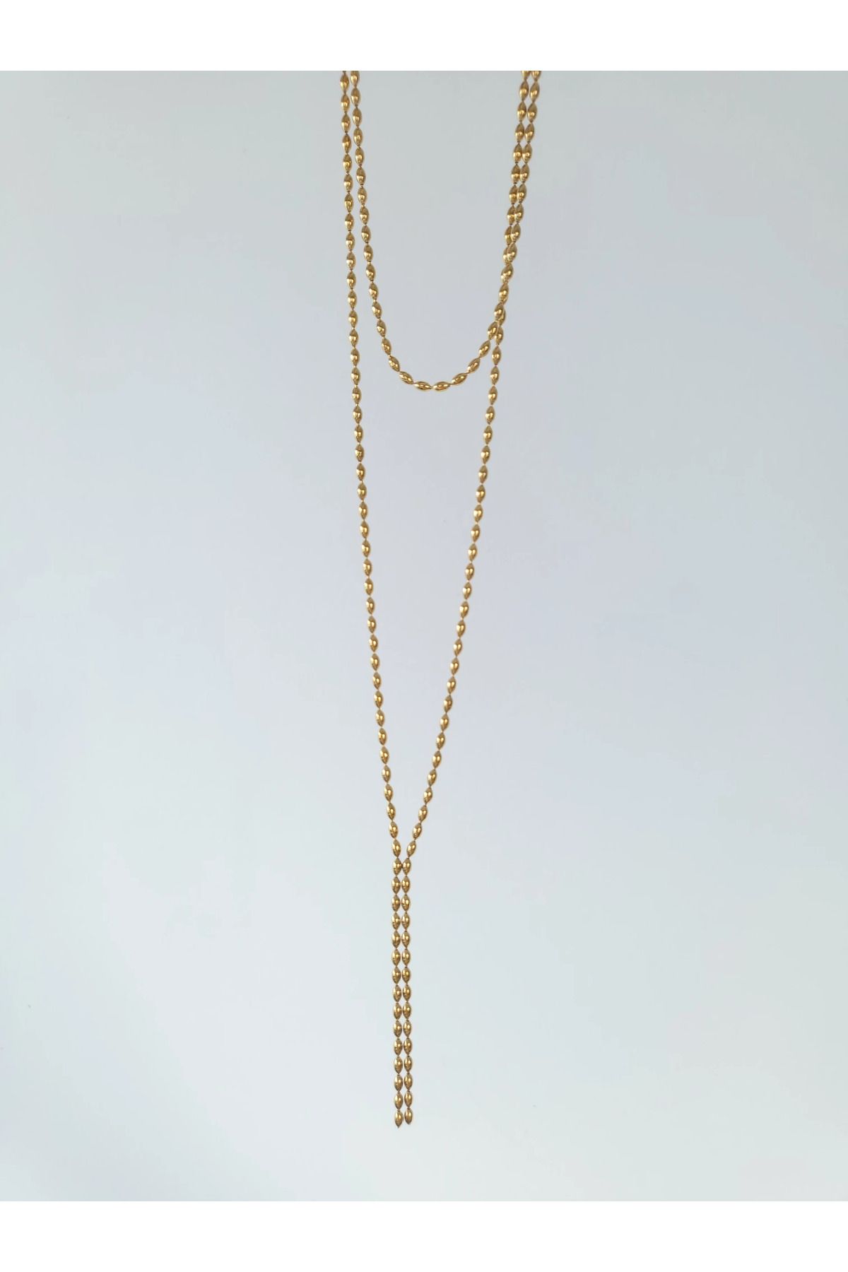 1881 STORE Çelik Gold 2'li Arpa Zincir Kolye