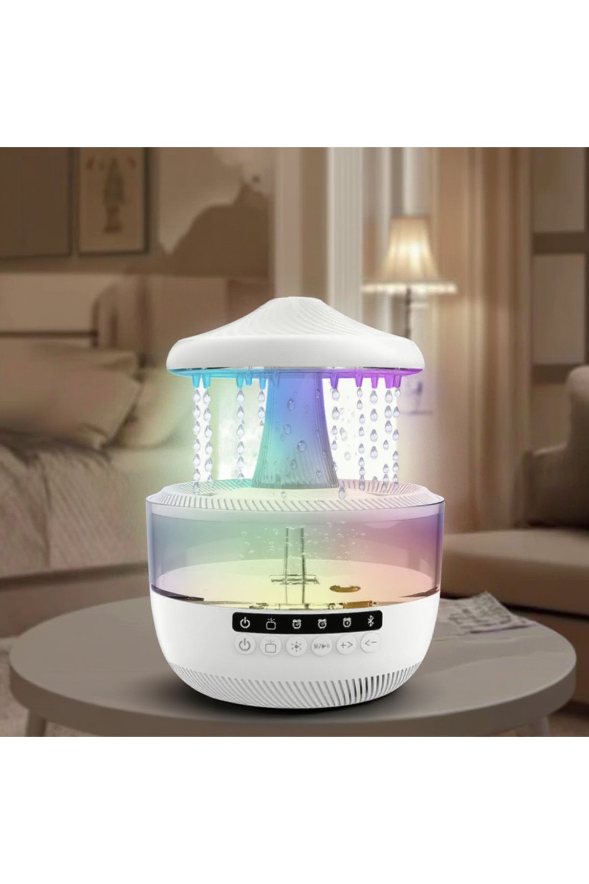 İMEXTECH Mantar Yağmur Damlası Nemlendirici Gece Lambası + Bluetooth Hoparlör