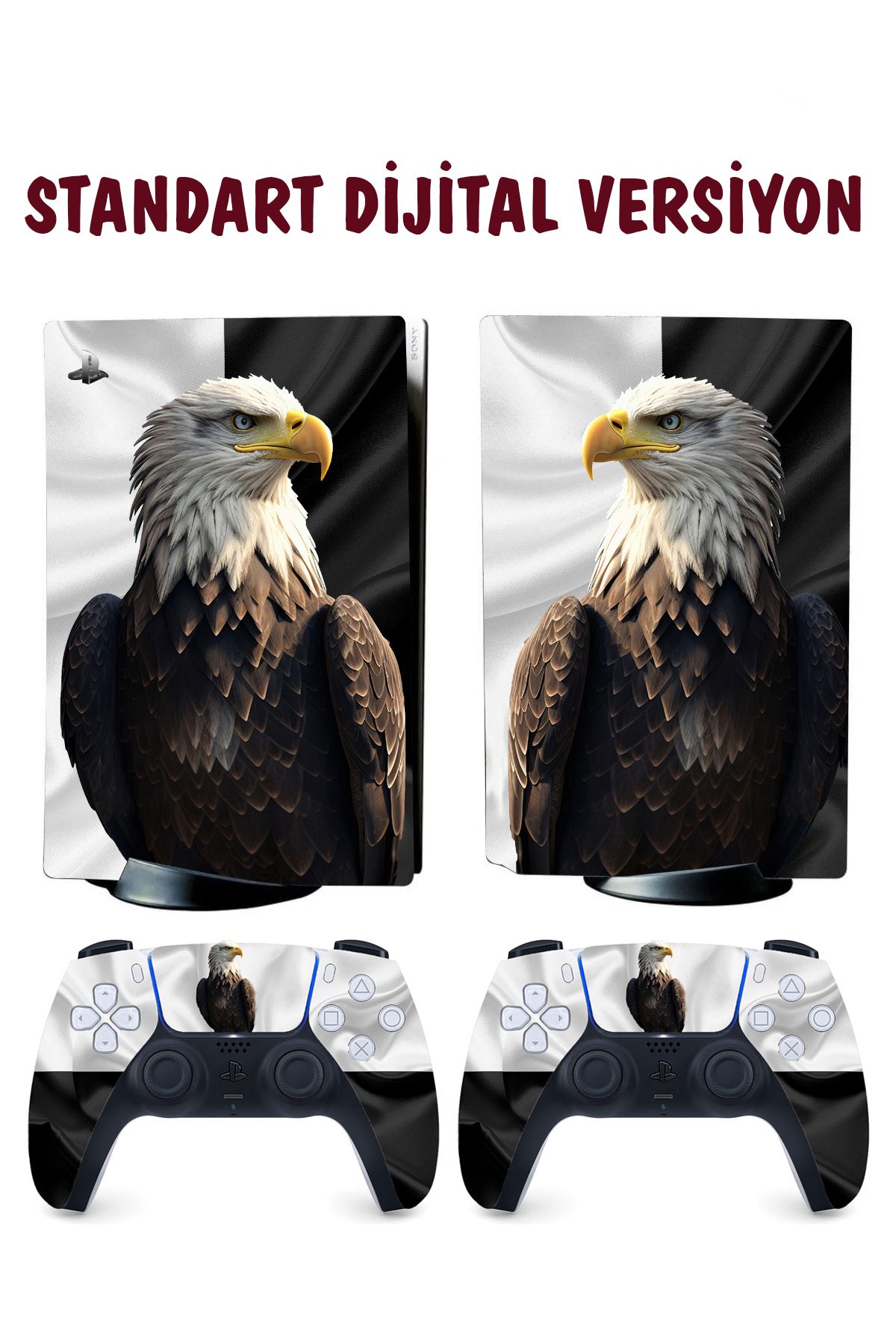 KT Decor Kara kartal Playstation 5 Full Sticker Kaplama Seti