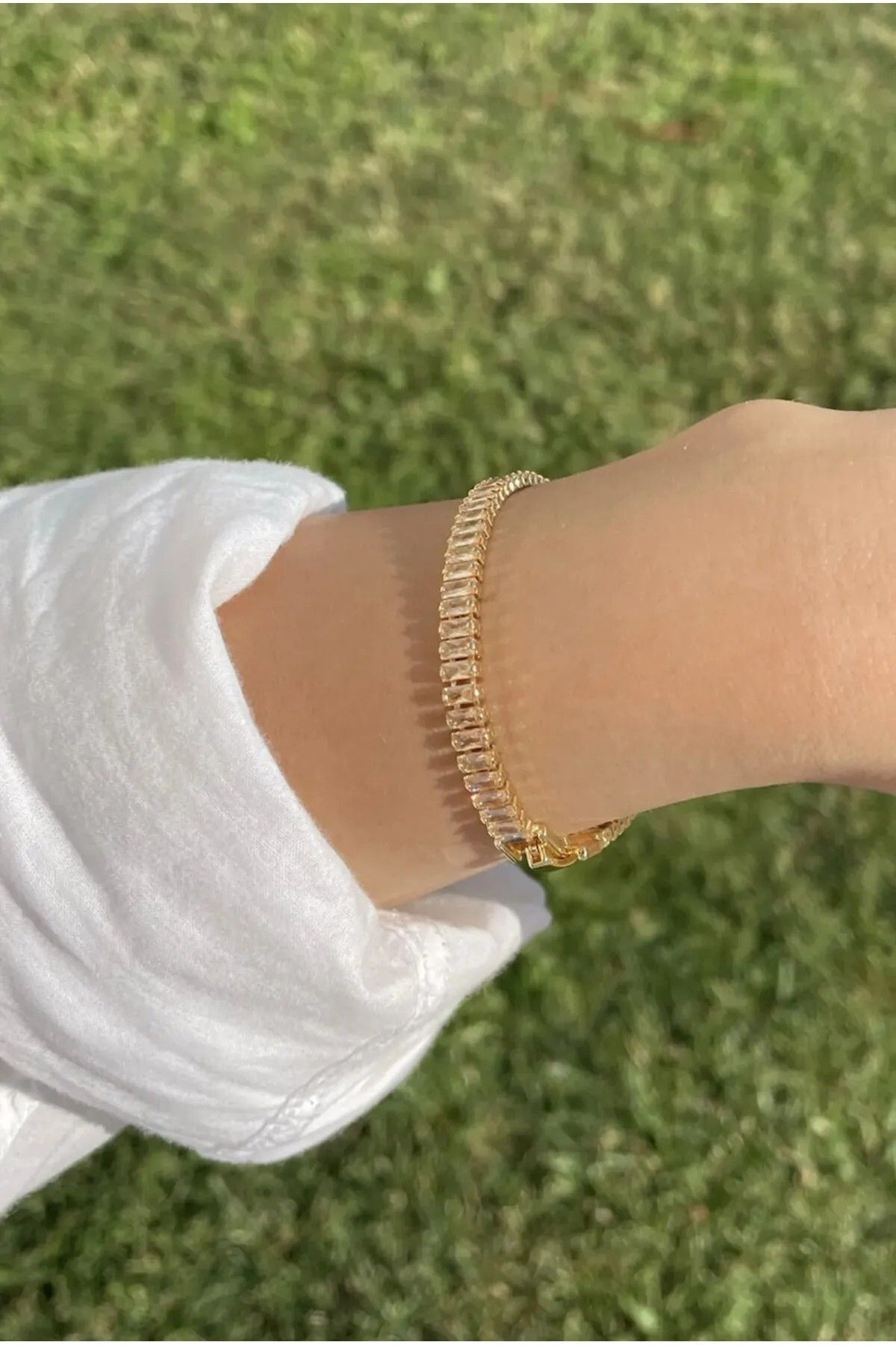 Le Manolia Accessories baget taşlı su yolu çelik bileklik su yolu bileklik zirkon taşlı su yolu bileklik çelik bileklik
