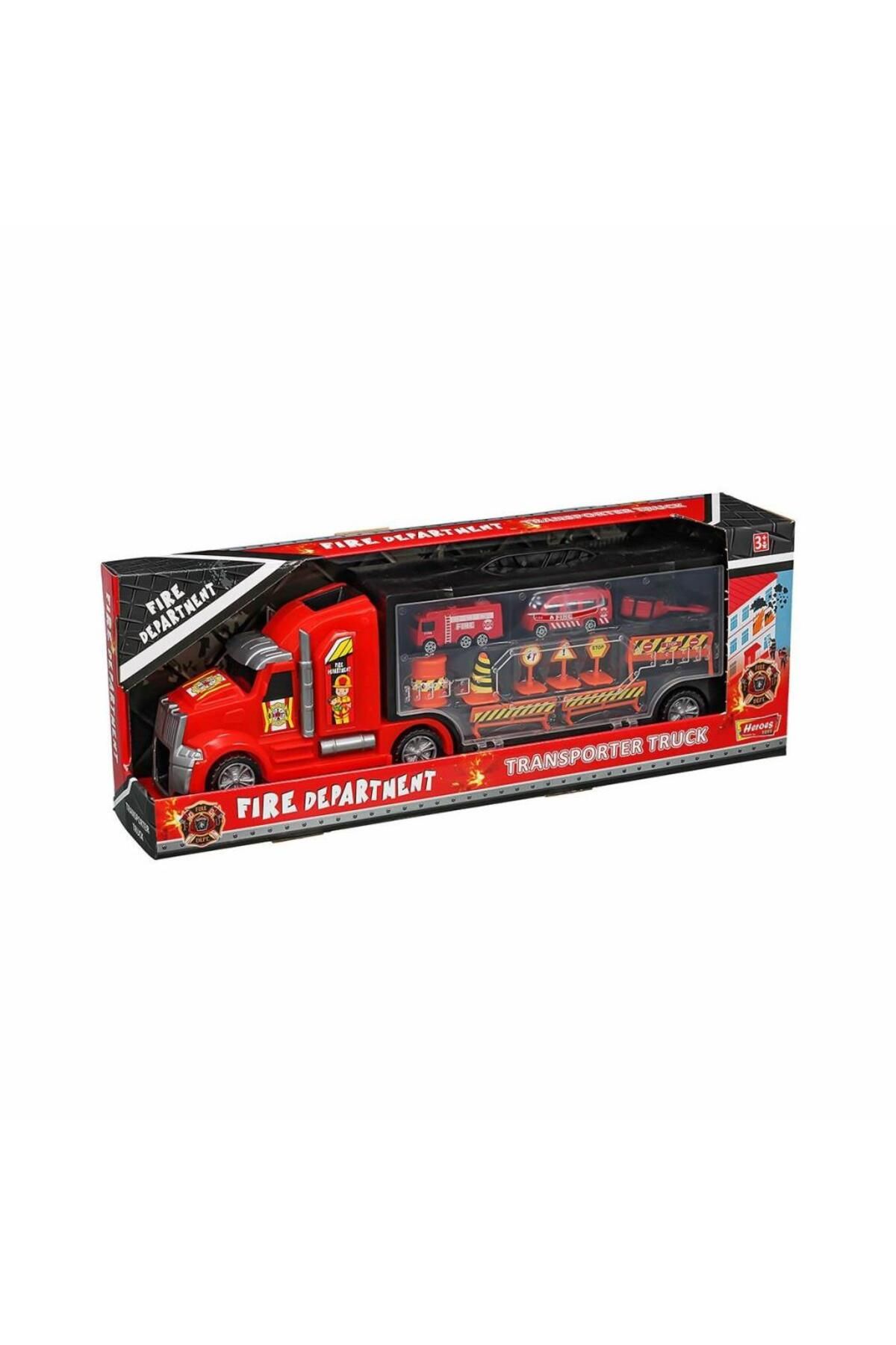 Shop58 Nessiworld ERN-875 Heroes Toys Çantalı İtfaiye Taşıyıcı Tır Seti - Eren Oyuncak