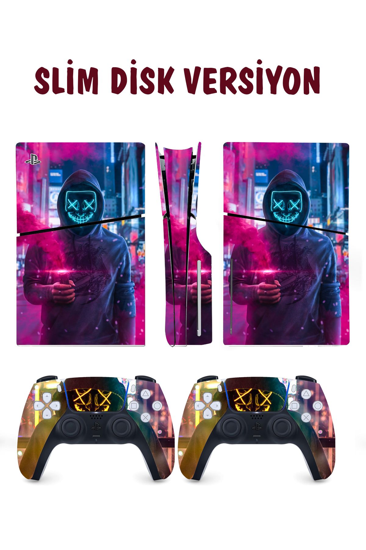 KT Decor Neon Maske Playstation 5 Full Sticker Kaplama Seti