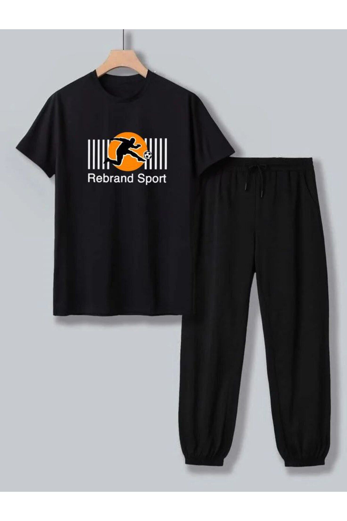 REBRAND Spor Giyim Oversize T-shirt Takımı - Baskılı Alt Üst Eşofman