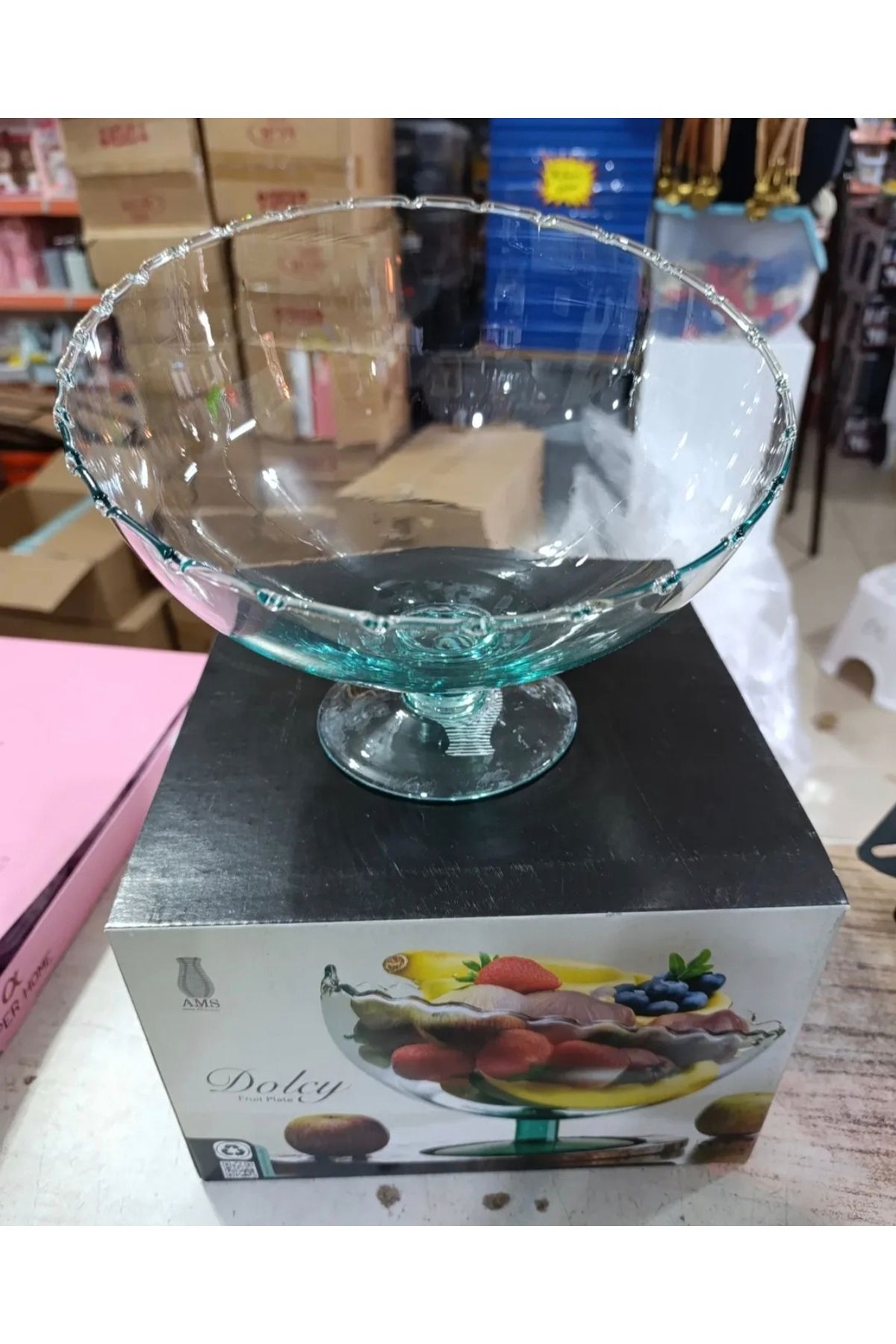 Home Dolcy Ayaklı Cam Meyvelik Kase - 24 cm