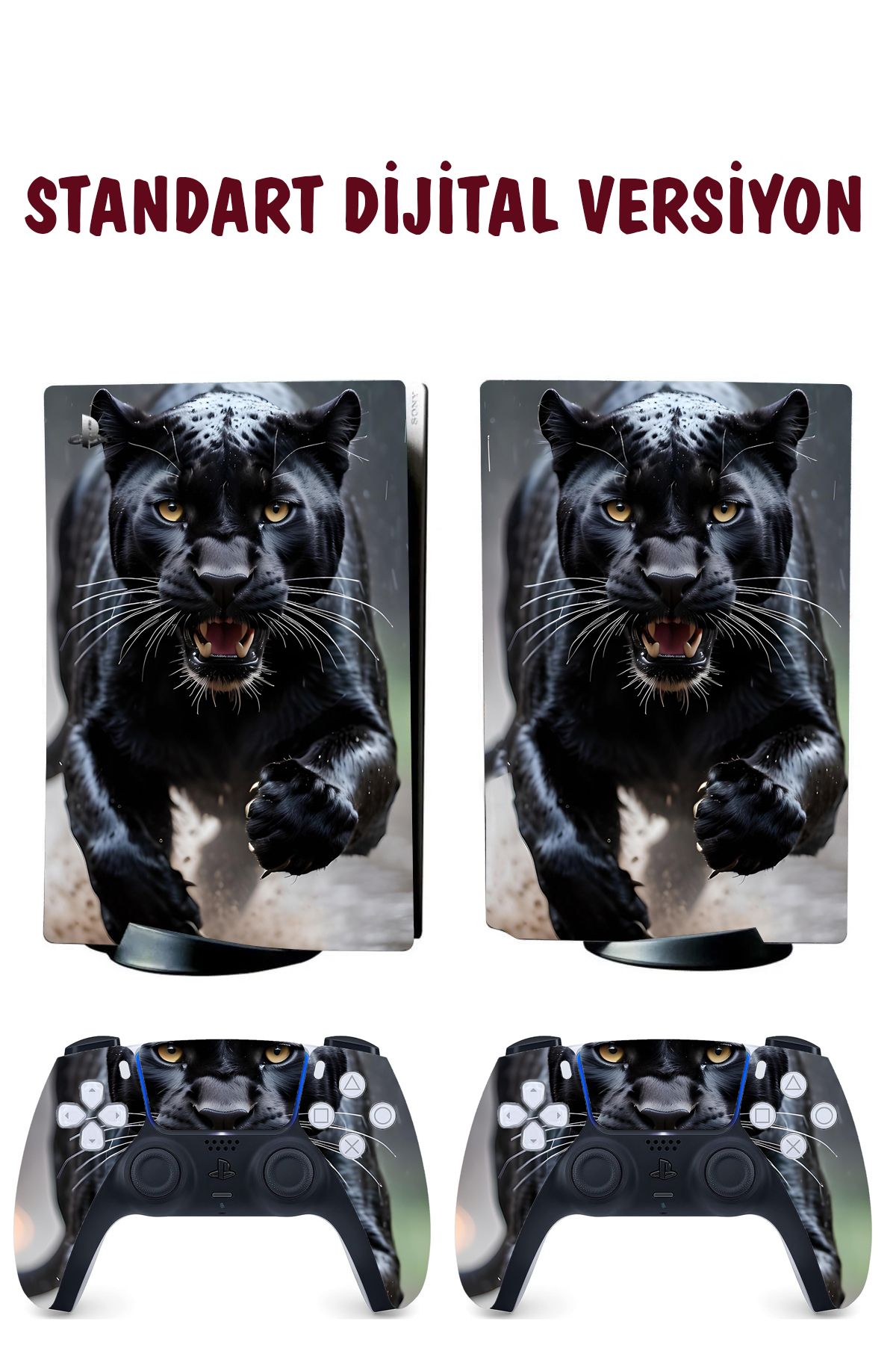 KT Decor Kara Panter Playstation 5 Full Sticker Kaplama Seti