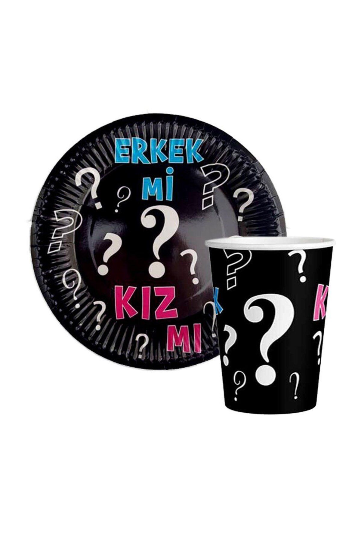 UVERTE Kız mı Erkek mi? 8’li Tabak Bardak Seti – Gender Reveal Partisi Sofra Takımı