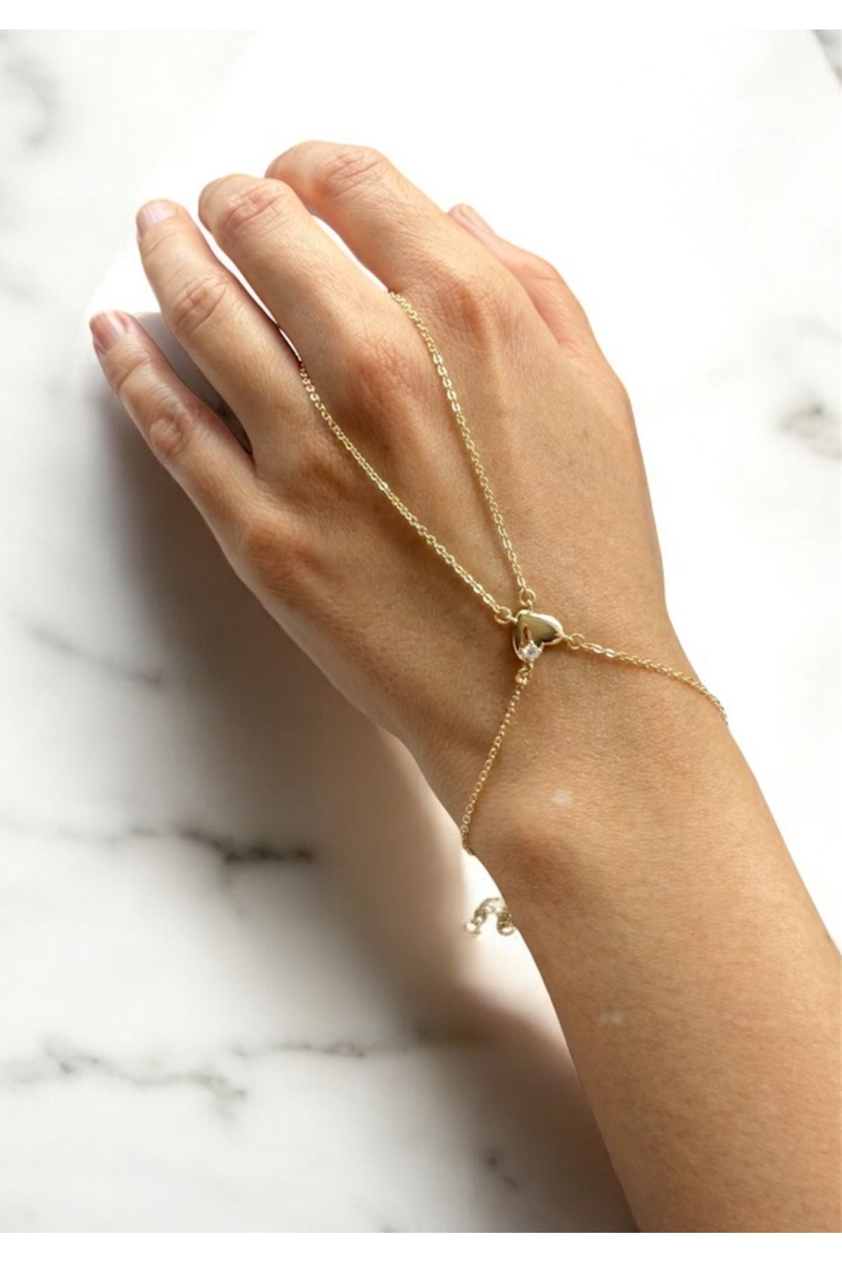 bs bellss accessory Gold Kalp Detaylı Şahmeran