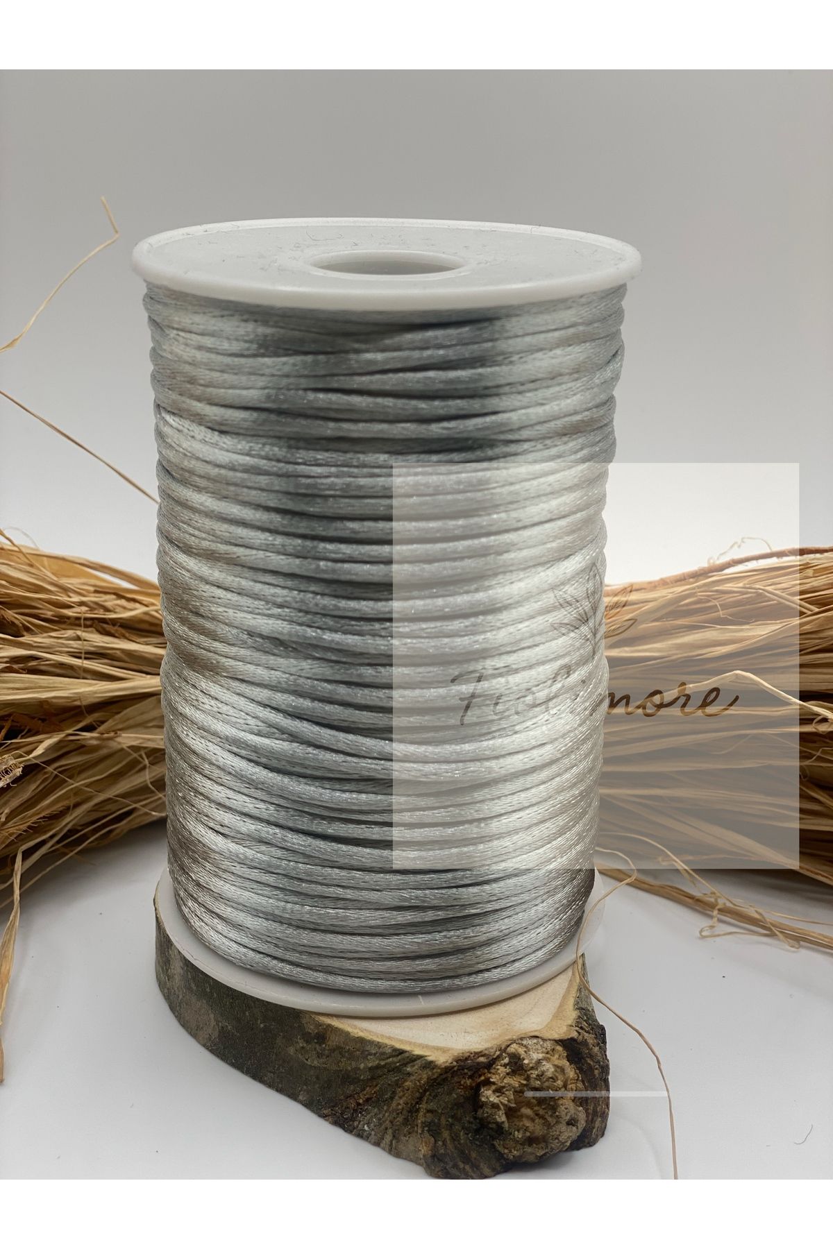 Fiolimore Floş İp Gri Renk (Sıçan Kuyruğu) 2 mm 10 Metre Takı Bileklik İpi
